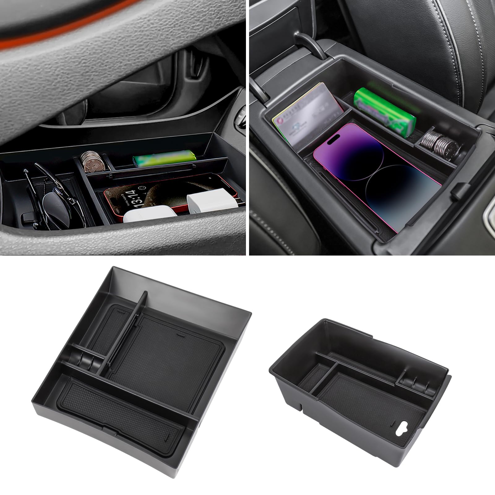 2PCS Center Console Organizer for 21-23 Hyundai Santa Fe - Product Imagery