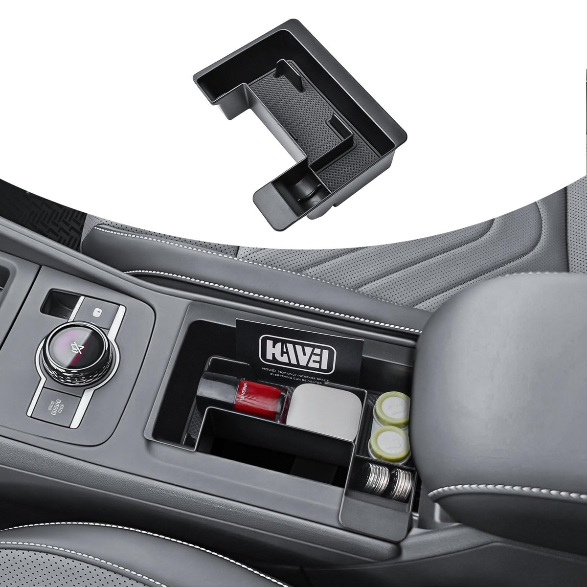 HGWEI Center Console Organizer for 2025 2026 VW Tiguan Interior - Product Imagery