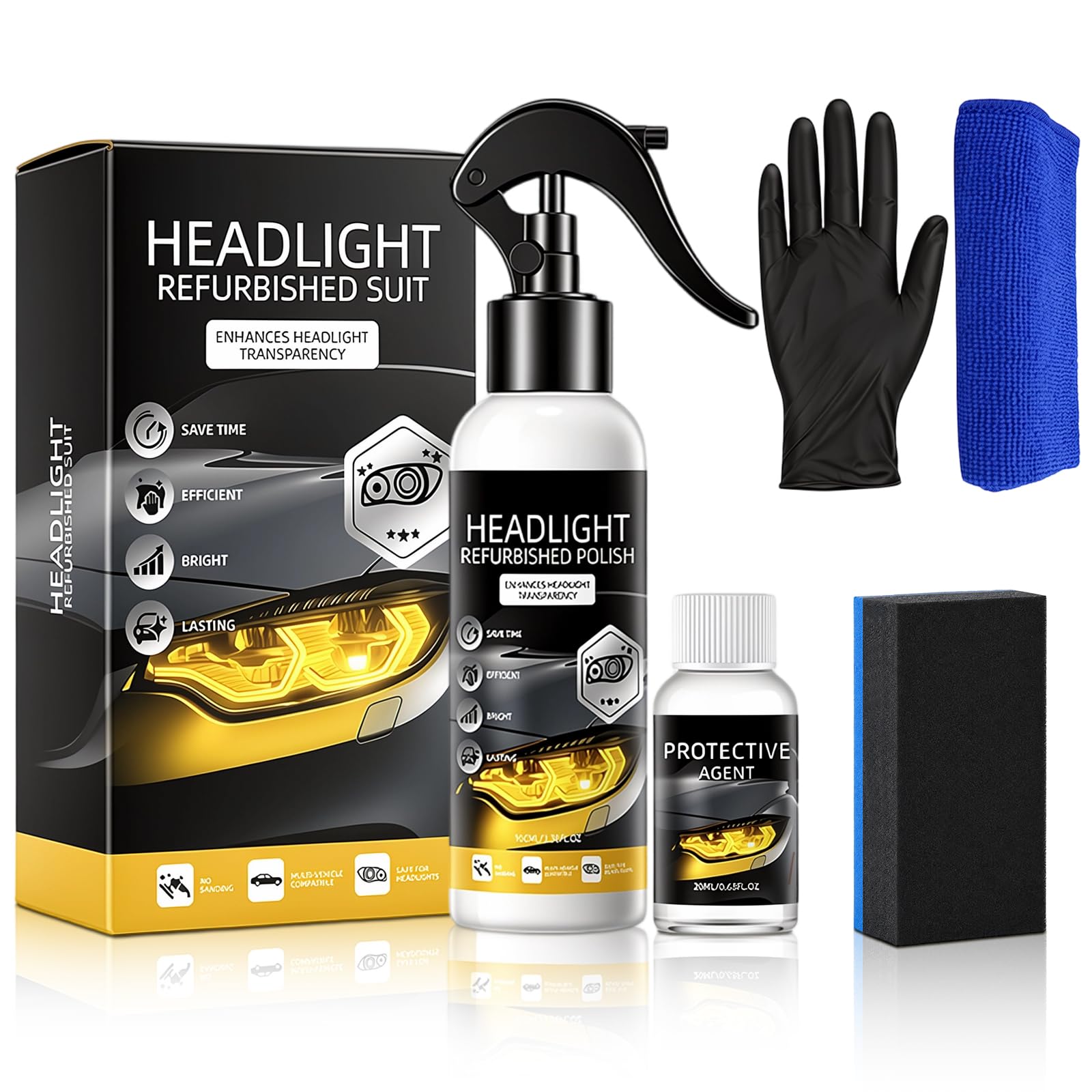 Compensai Headlight Refurbished Suit,Headlight Restoration - Product Imagery