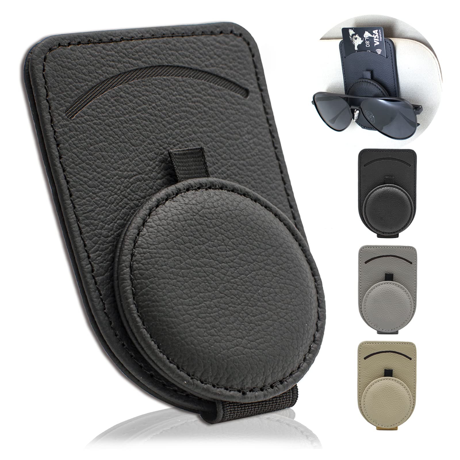 Sunglass Holder for Car Visor, Magnet Adsorbed Sunglasses Holder - Product Imagery