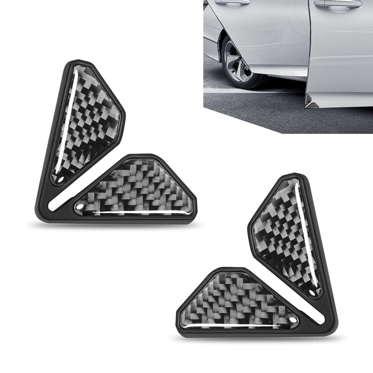 2PCS Car Door Edge Guards, Carbon Fiber Car Door Corner Guards, - Product Imagery