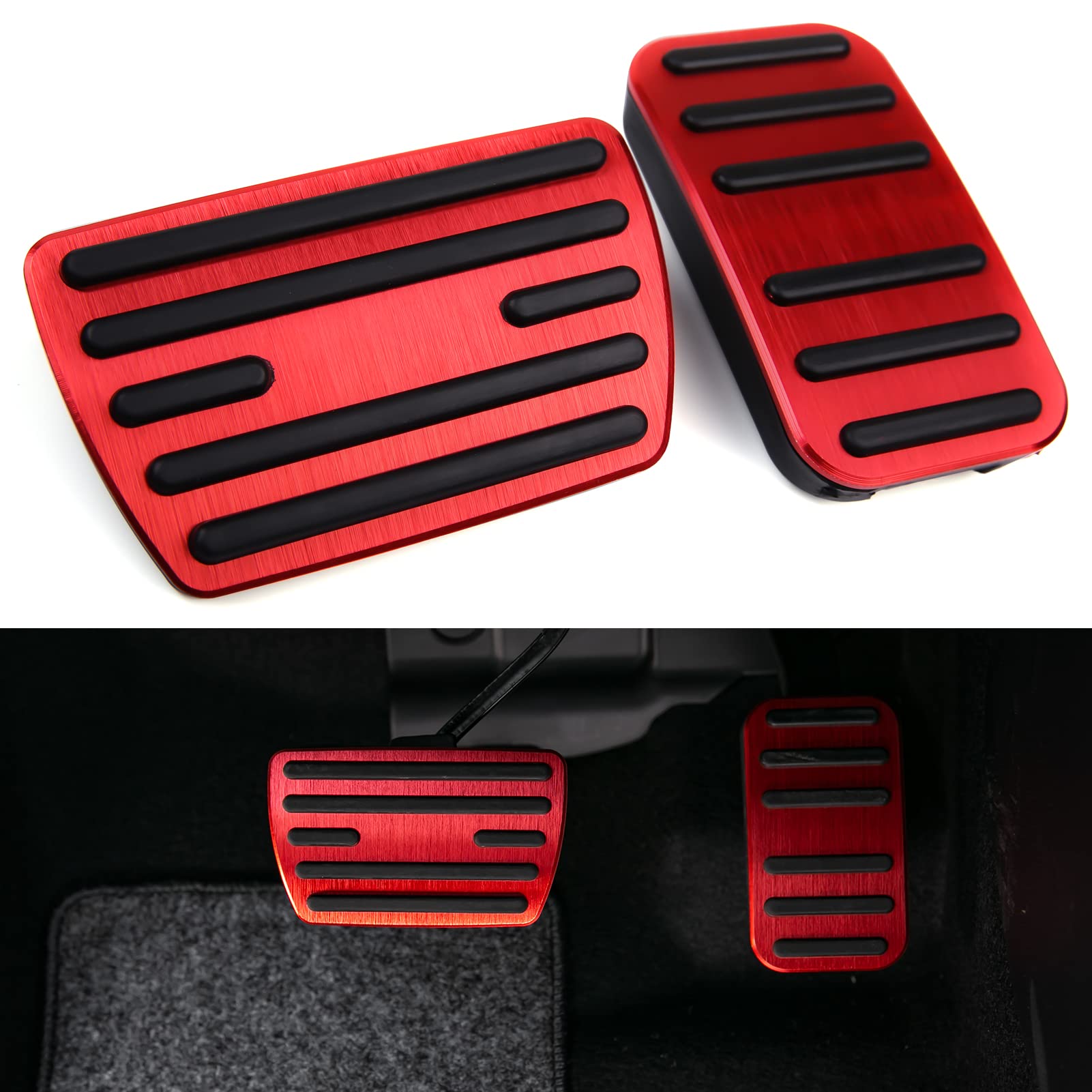 CKE for Honda Civic CR-V Odyssey Non-Slip Foot Pedal Covers -Red - Product Imagery