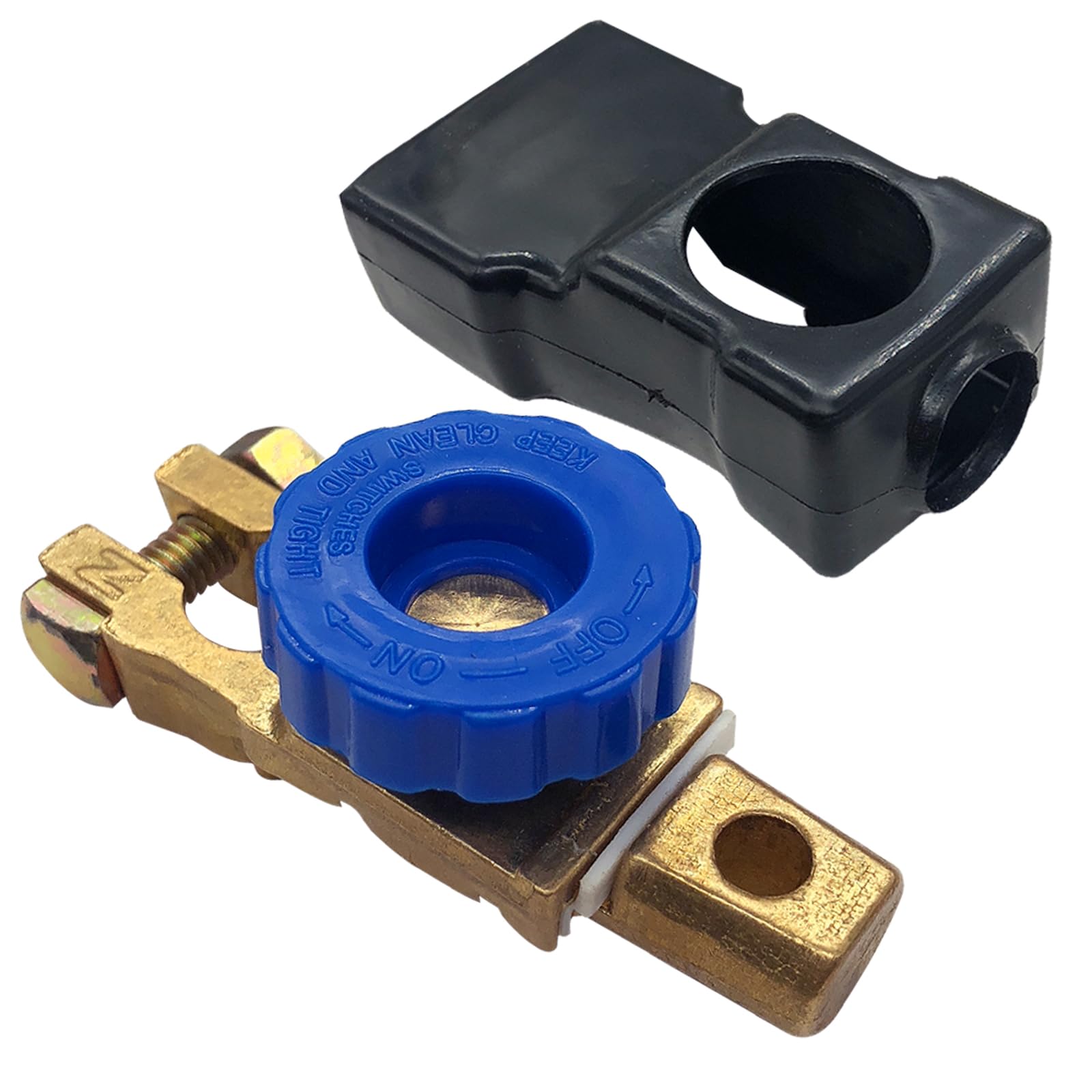 Ampper Top Post Battery Disconnect Switch 12V, Master Brass - Product Imagery