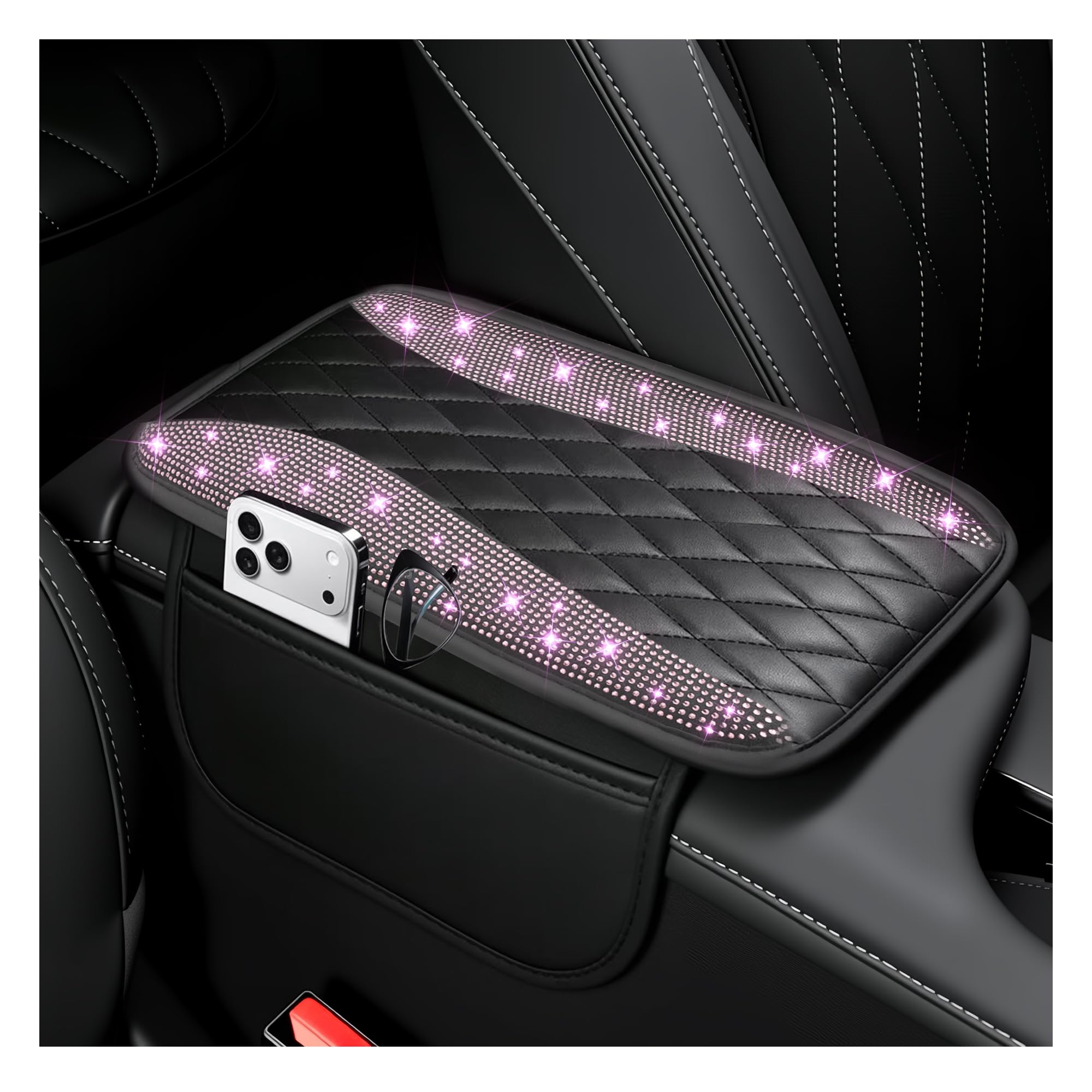 IHOTDER Bling Rhinestones Center Console Covers for - Product Imagery
