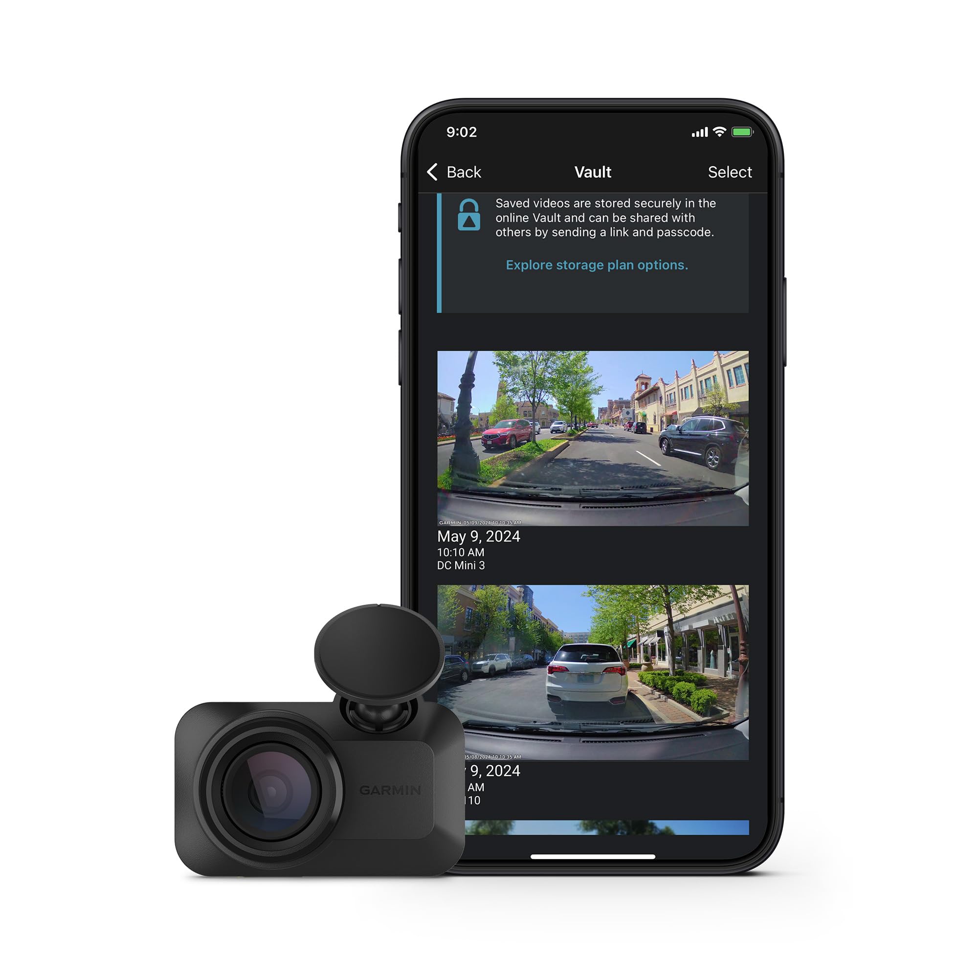 Garmin Dash Cam™ Mini 3, Ultracompact 1080p HD Dash Cam - Product Imagery