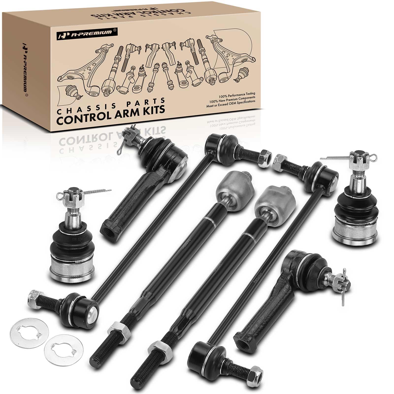 A-Premium 8Pcs Front Suspension Kit, Sway Bar Link, Lower Ball - Product Imagery