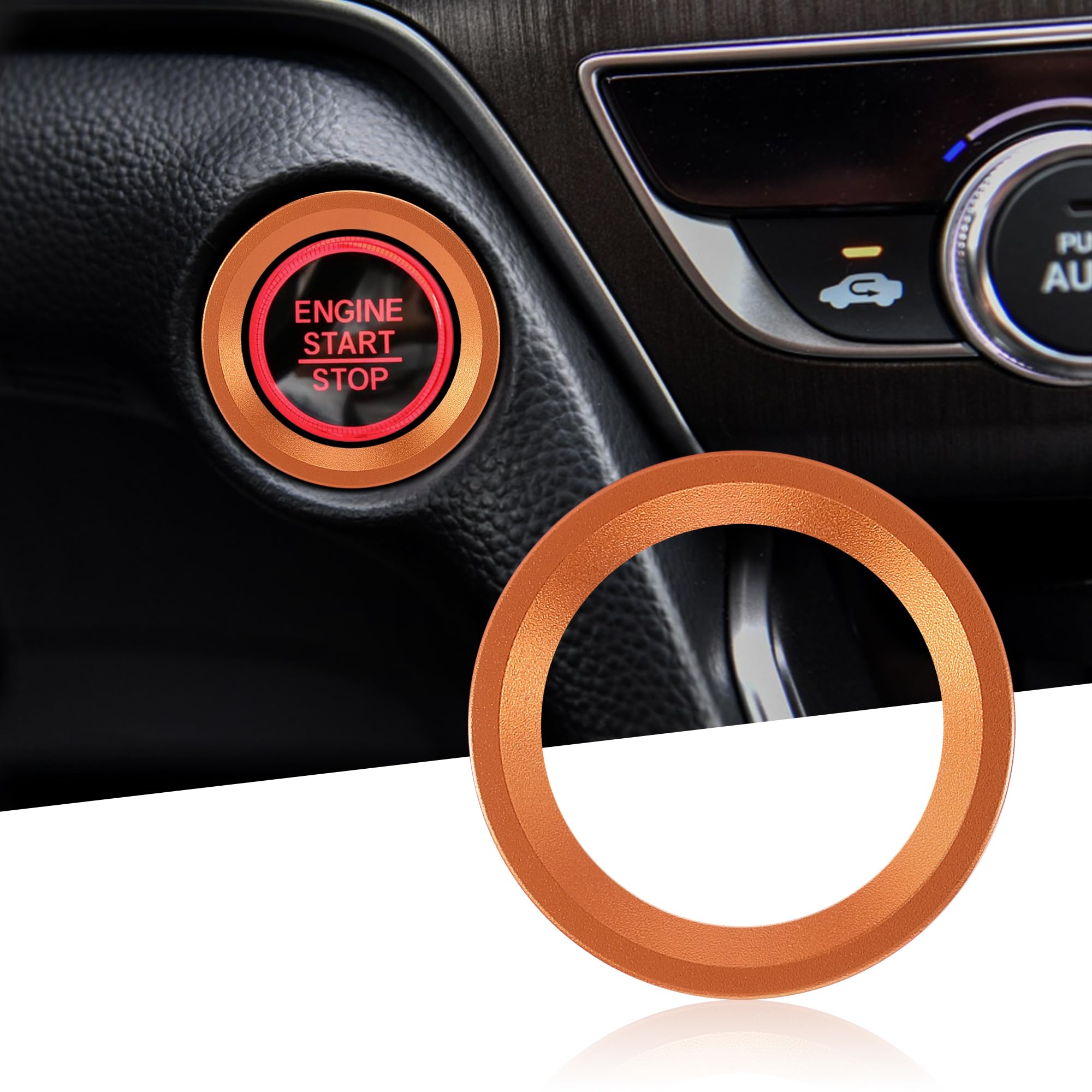 TOMALL Aluminum Engine Start Stop Push Button Cover Trim - Product Imagery