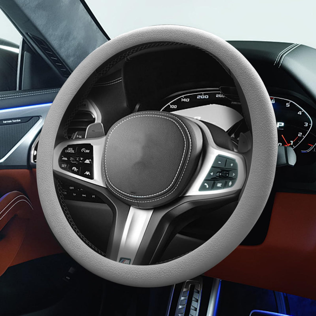 Car Steering Wheel Cover, Cool Non-Slip Silicone Steering Wheel - Product Imagery