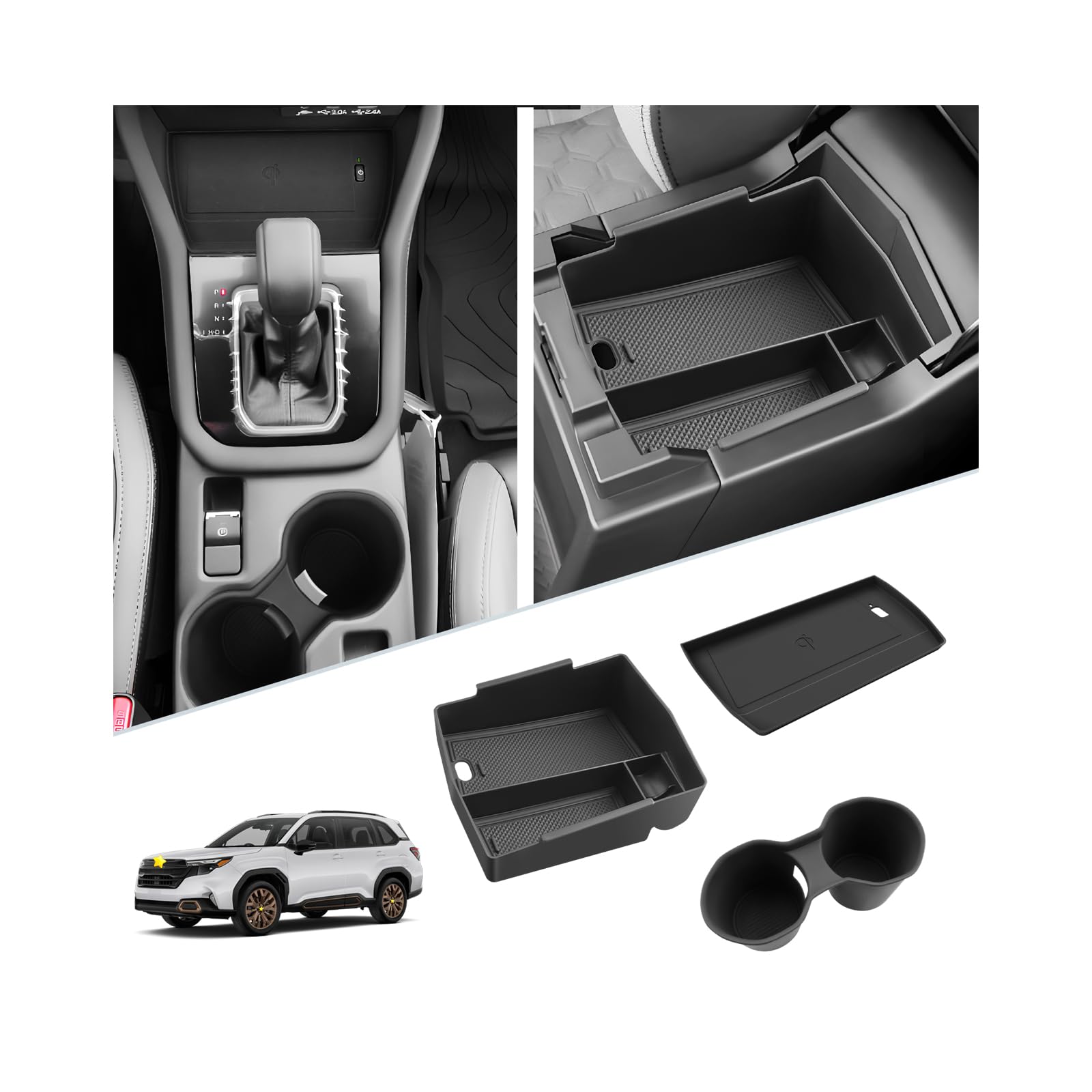 SKTU 3Pcs for 2025 Subaru Forester Center Console Organizer 2025 - Product Imagery