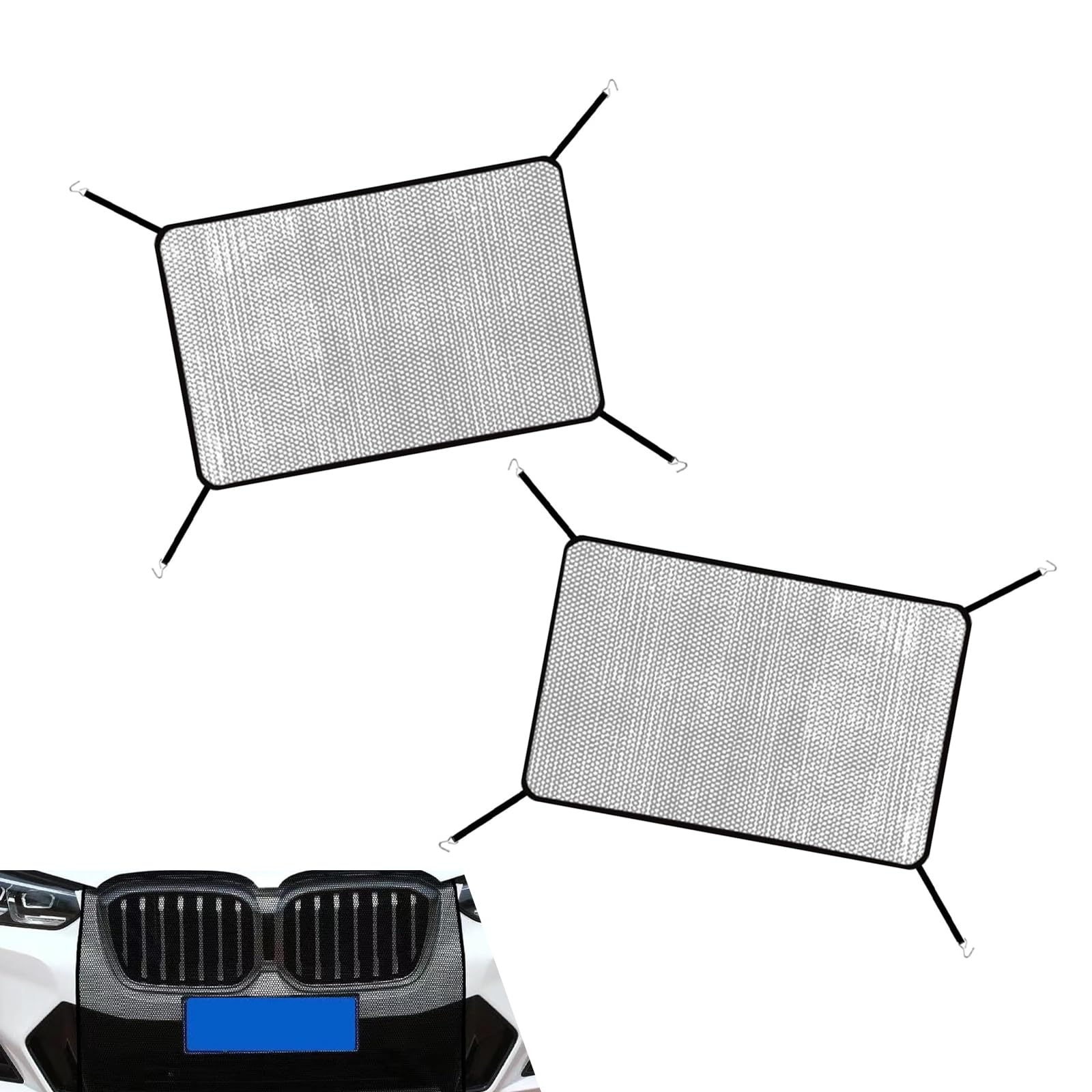 2 PCS Car Grill Mesh, Dustproof Anti-willow Radiator Protector, - Product Imagery