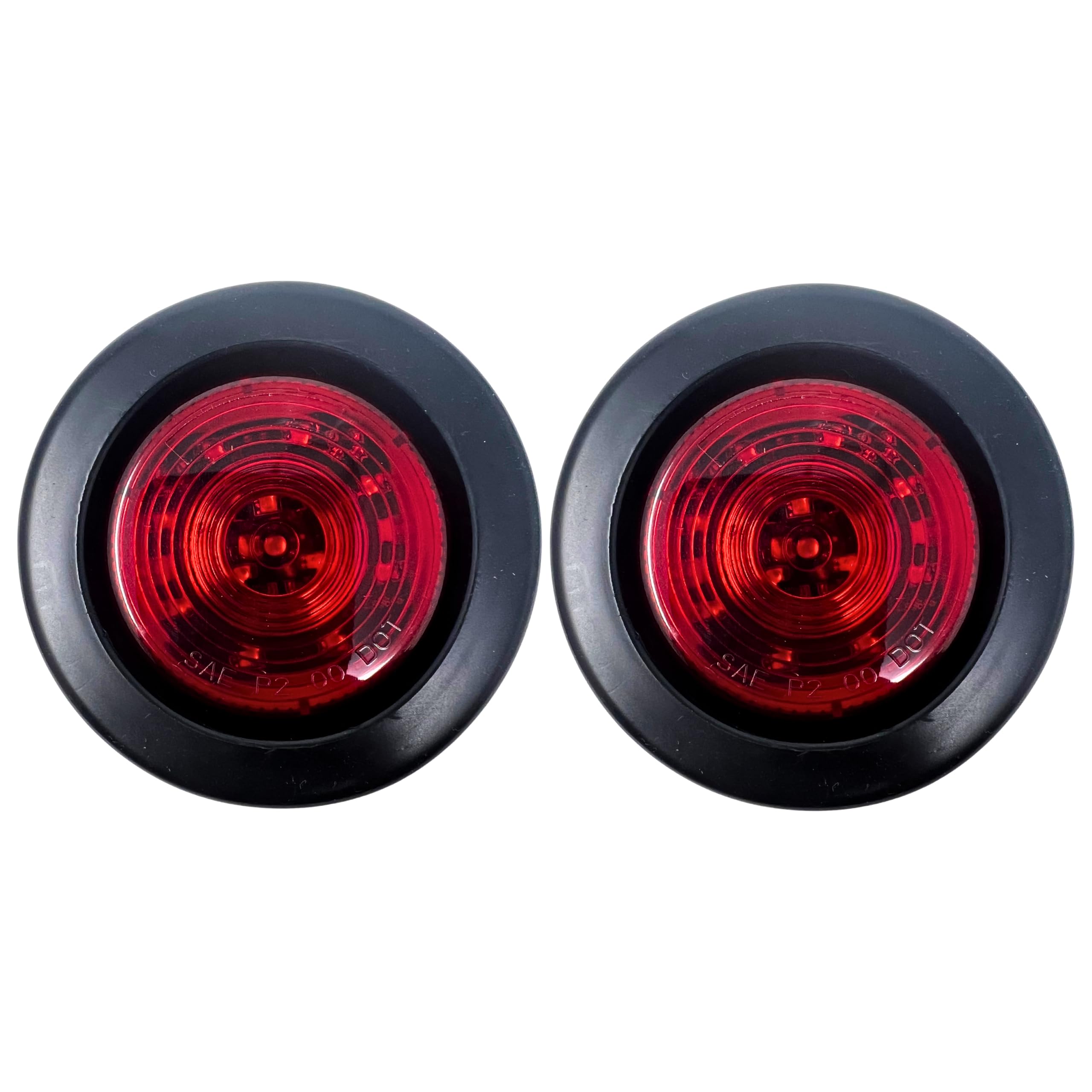 All Star Truck Parts 2X 2.5 Red 12 Led Round Side Marker - Product Imagery