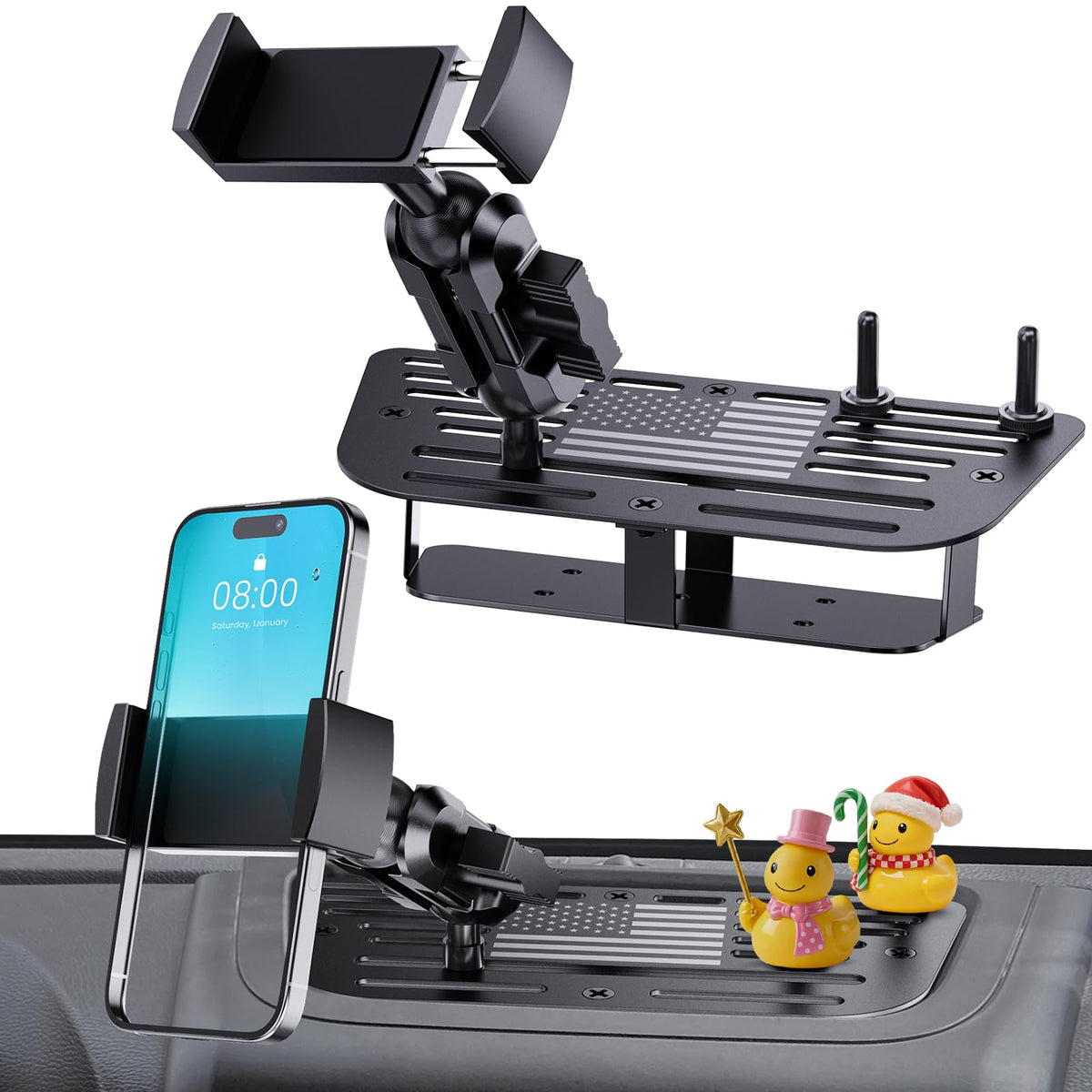 DIAMOOKY Metal Adjustable Phone Mount for Jeep Wrangler JK JKU - Product Imagery
