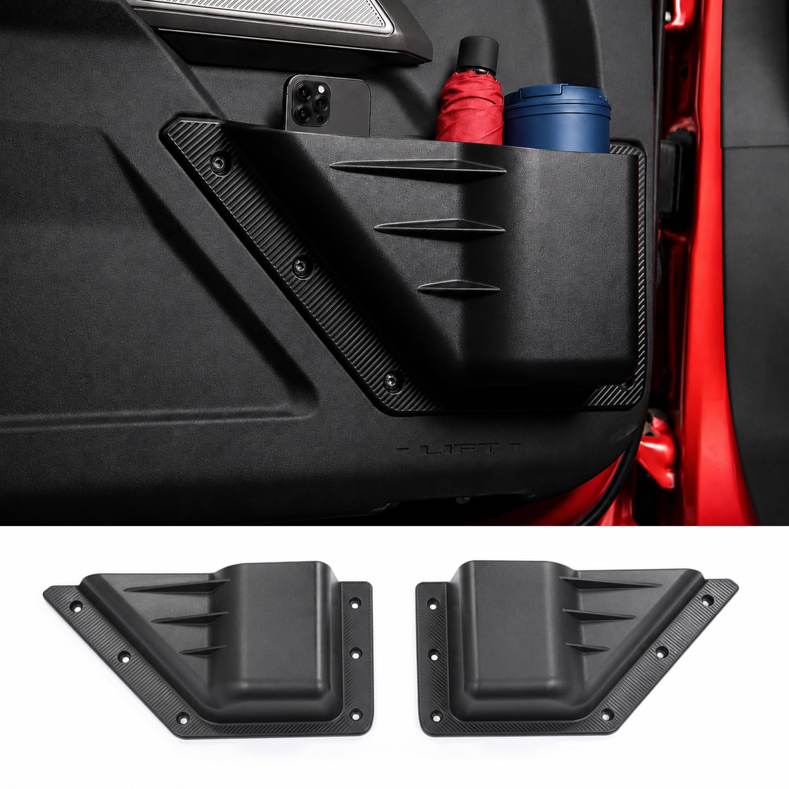 Mabett Front Door Pockets Storage Set for 2021-2026 Ford Bronco - Product Imagery