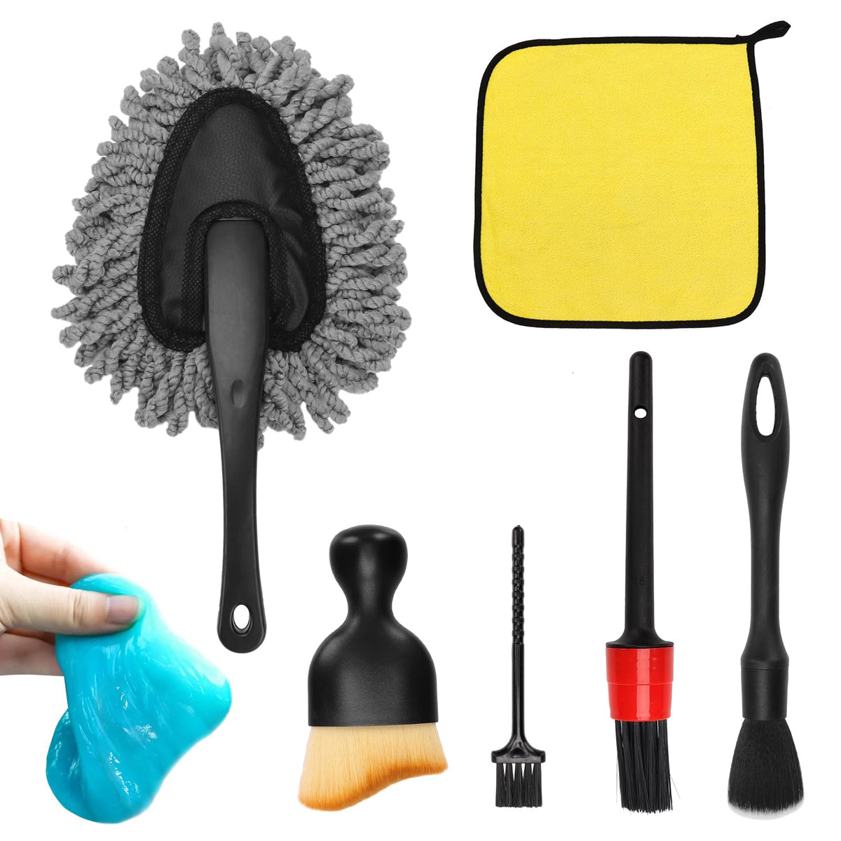Car Interior Duster Detailing Brush Set Cleaning Gel Kit, Soft - Product Imagery