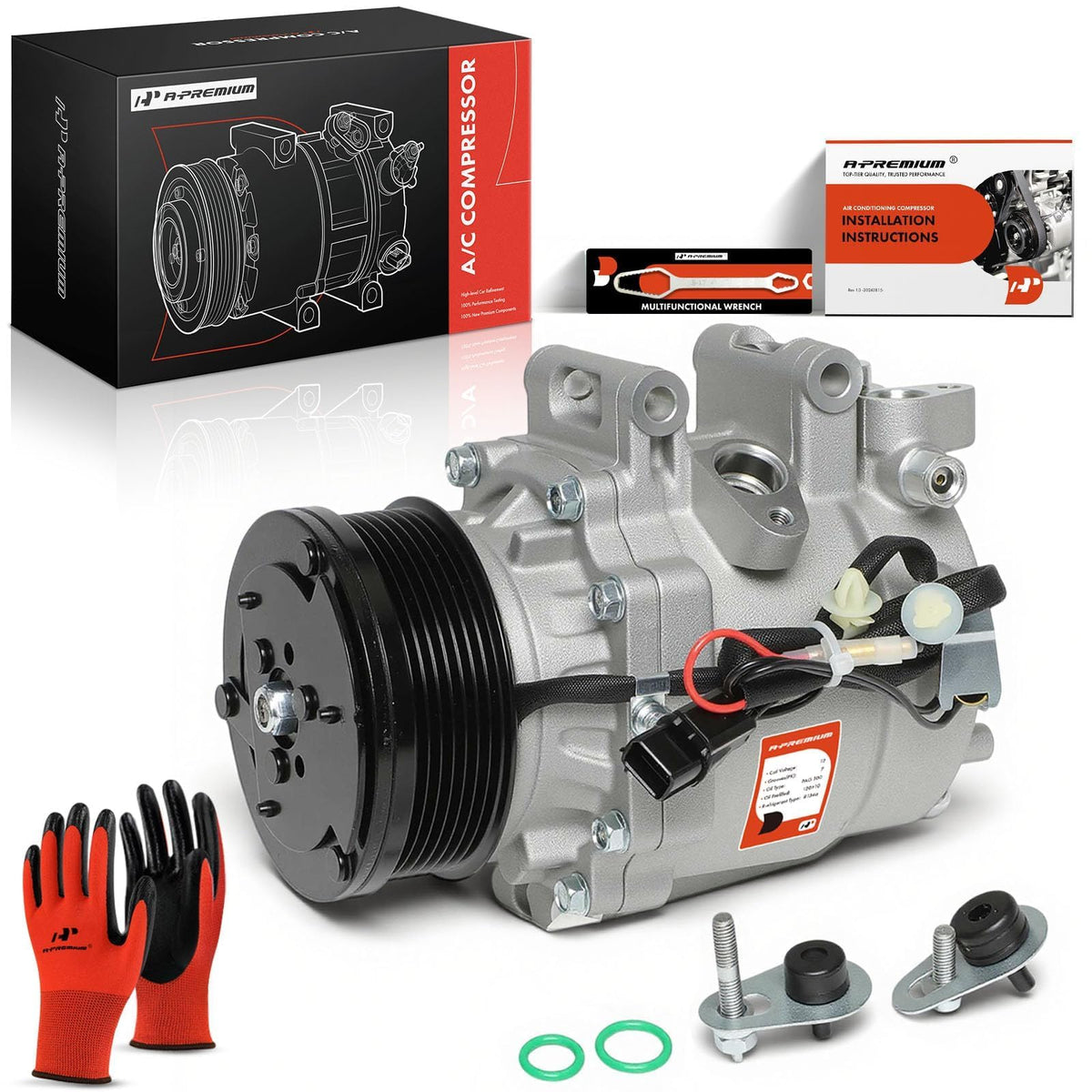 A-Premium Air Conditioner AC Compressor with Clutch - Product Imagery