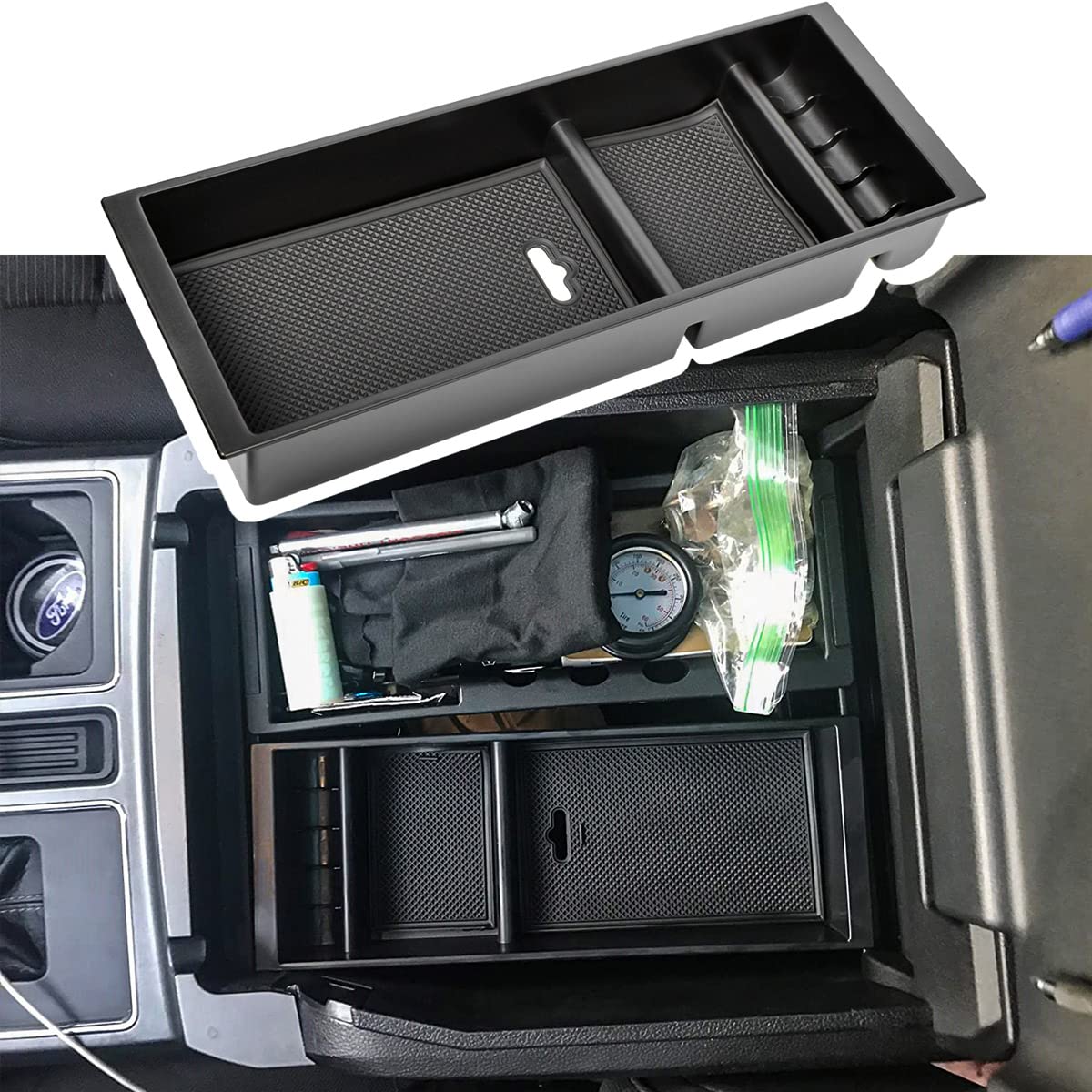 EDBETOS Center Console Organizer for 2015-2020 Ford F150 - Product Imagery