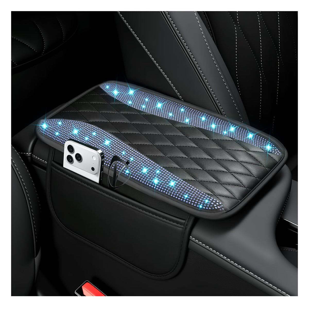 IHOTDER Bling Rhinestones Center Console Covers for - Product Imagery