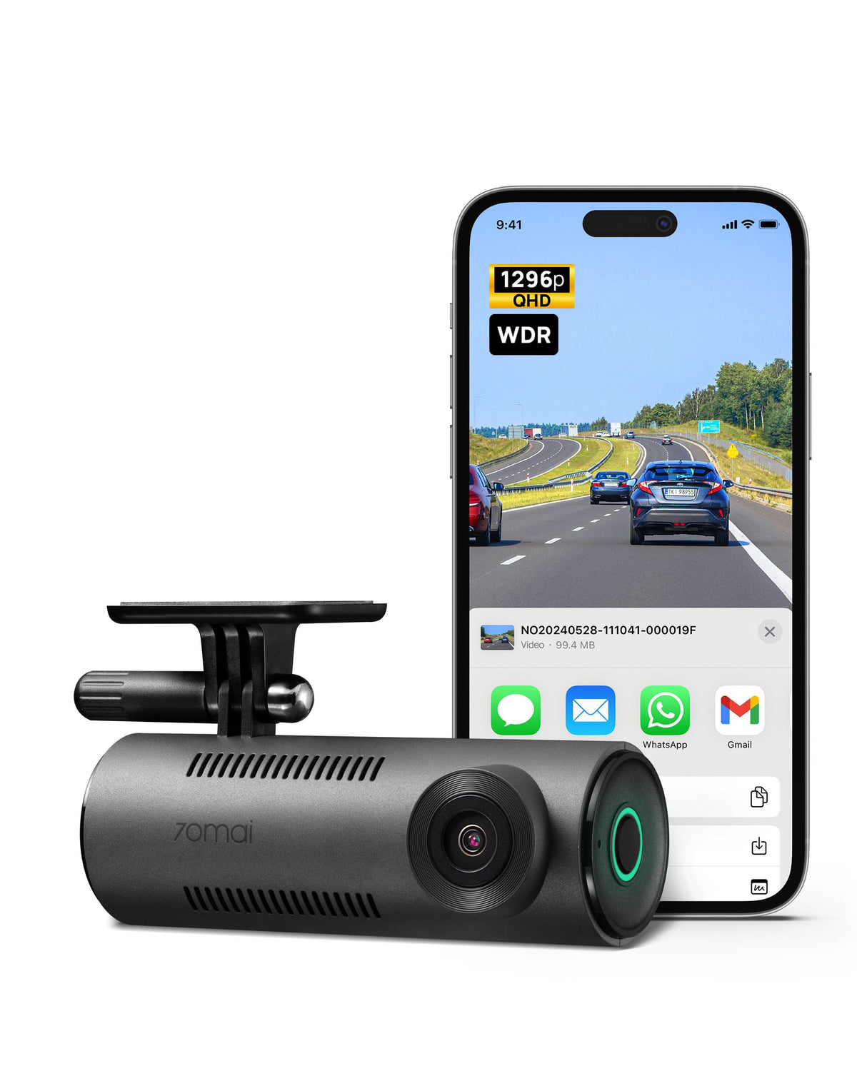 70mai Dash Cam M310, Dash Camera for Cars 1296P QHD, Smart Dash - Product Imagery