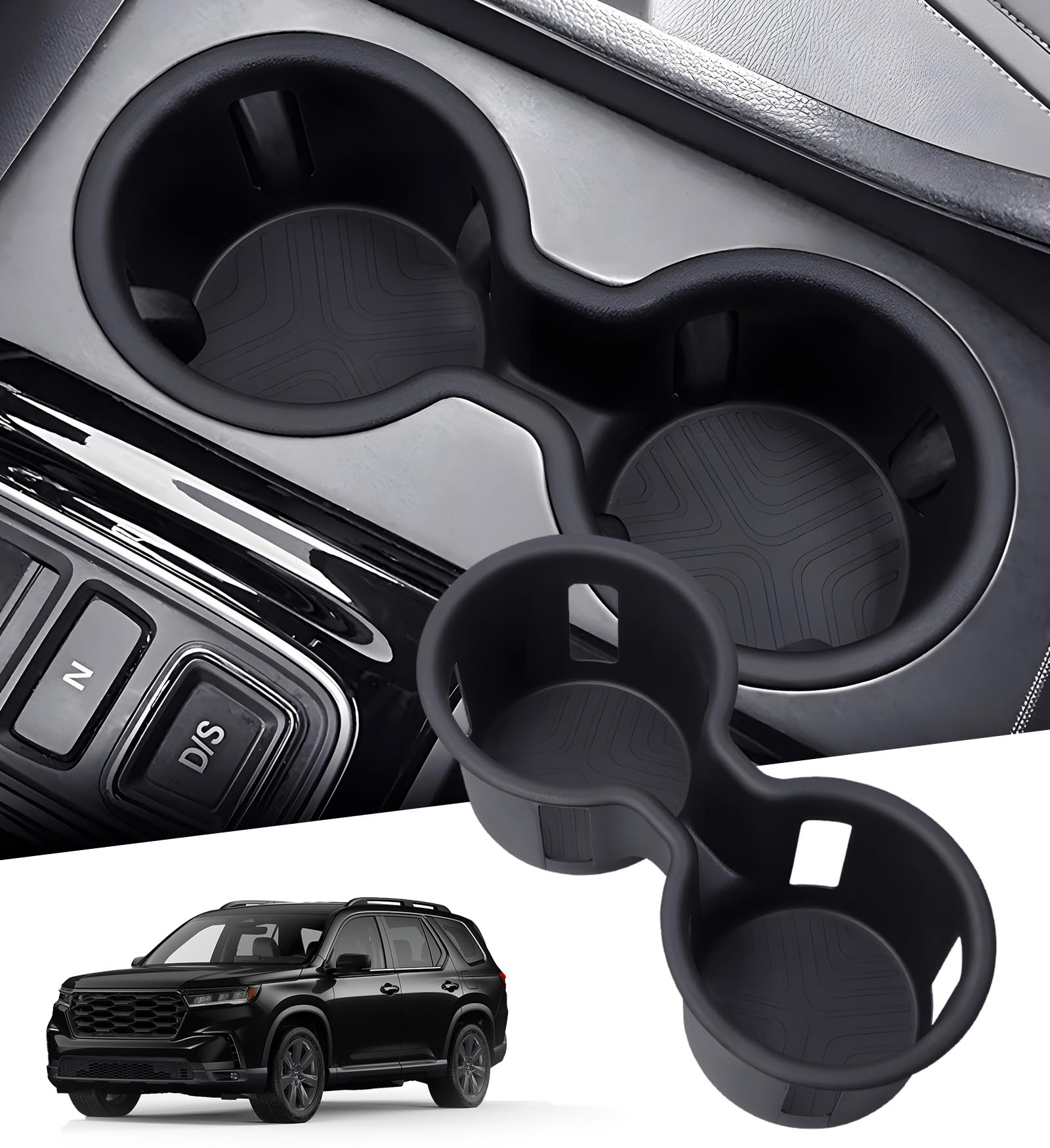 Center Console Cup Holder Inserts for Honda Pilot 2023-2026 & - Product Imagery