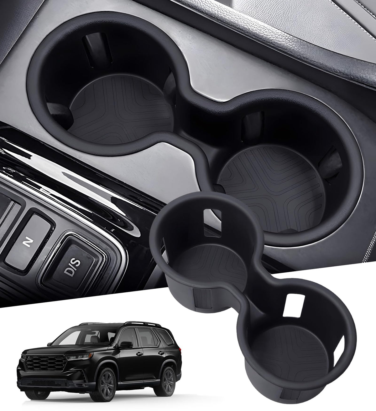 Center Console Cup Holder Inserts for Honda Pilot 2023-2026 & - Product Imagery