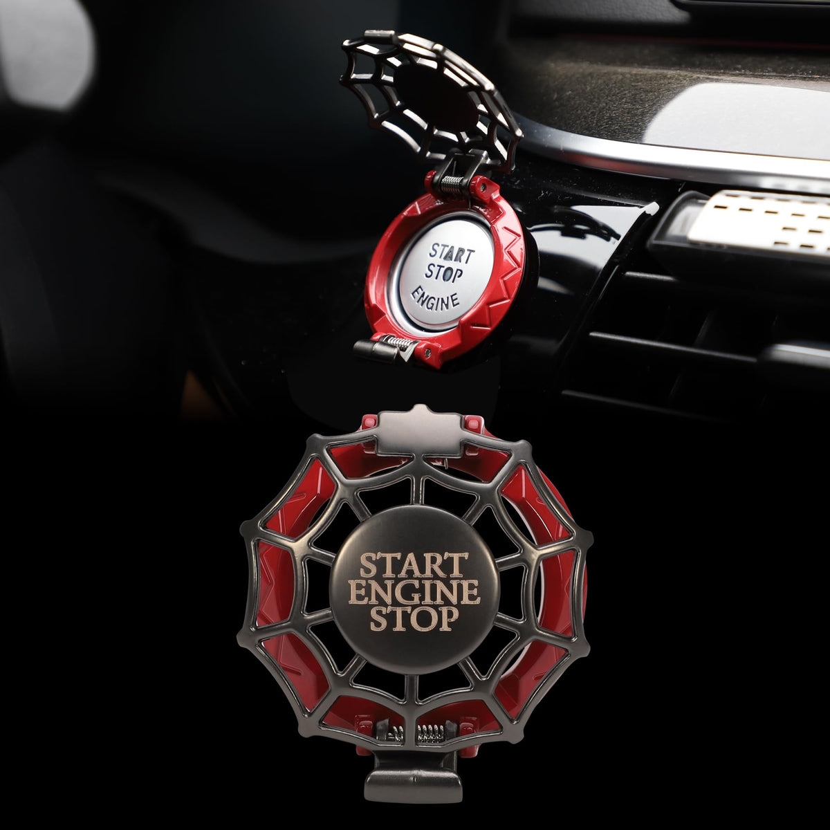 TOMALL Car Push Start Button Cover Universal for Car Motorcycle - Product Imagery