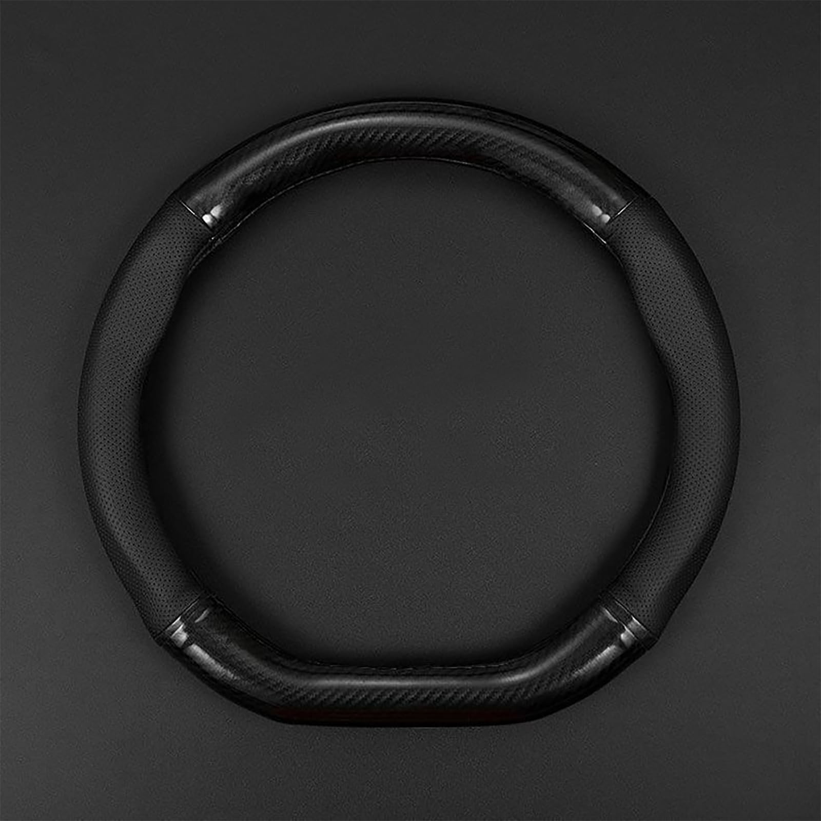 gunhunt 1 PC Car Breathable Steering Wheel Cover, Carbon Fiber - Product Imagery