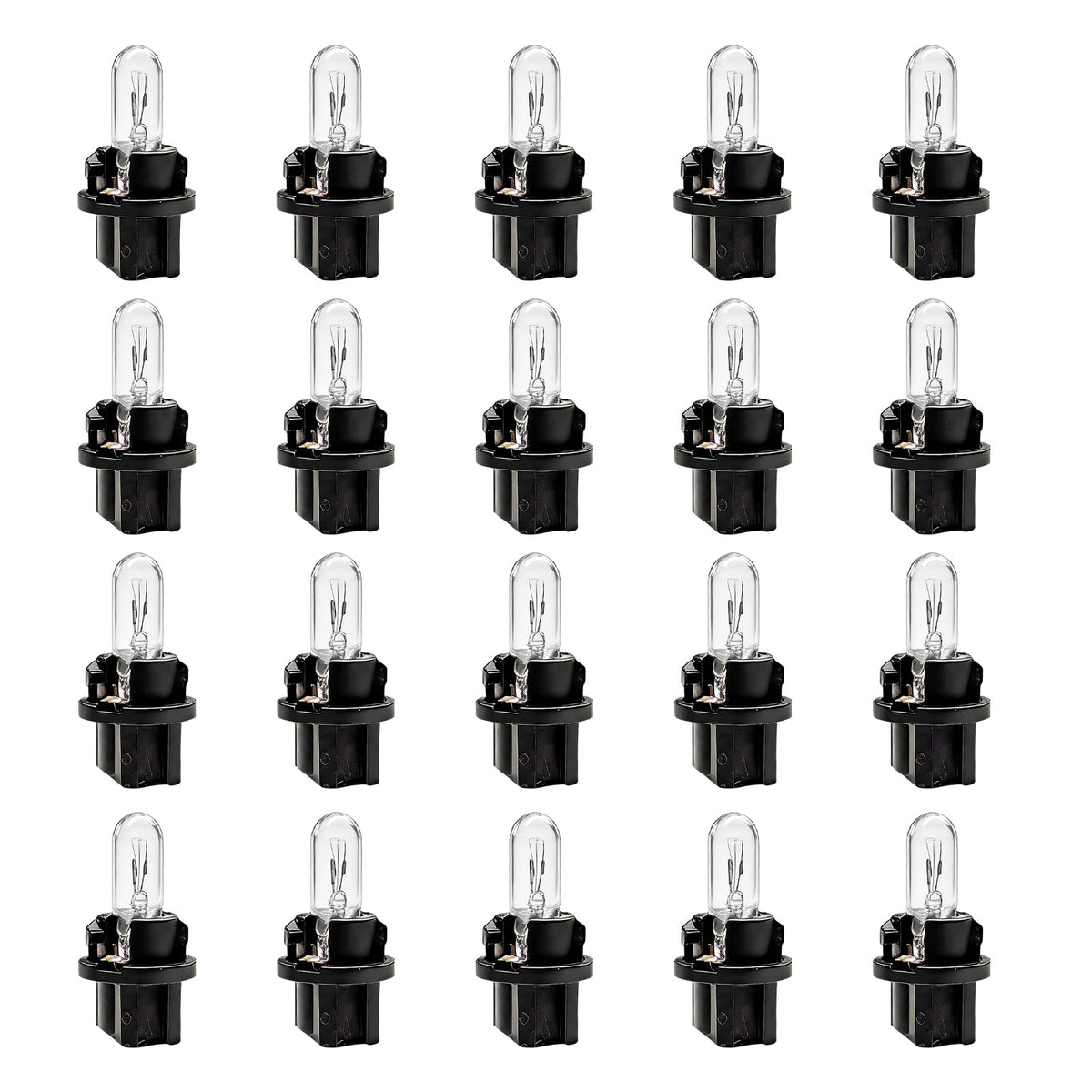 20 PCS T5 17 57 86 Halogen Instrument Cluster Bulbs Kits, 12V - Product Imagery