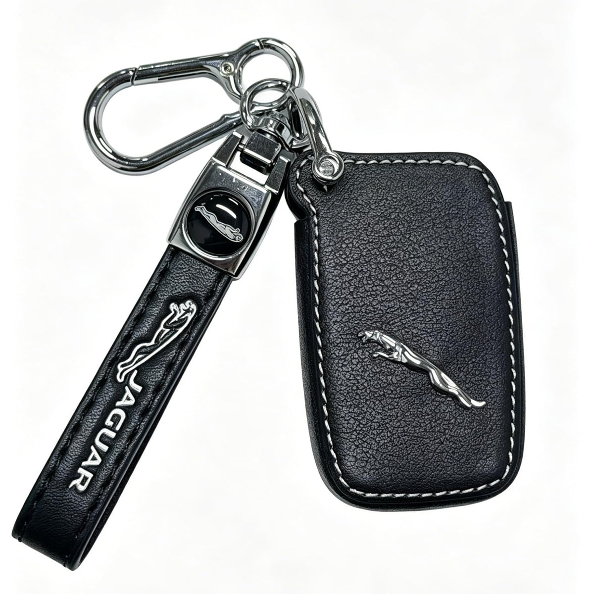 Leather Car Keychain, forJaguar I-PAC F-PAC E-PAC XEL XFL XJ XF - Product Imagery