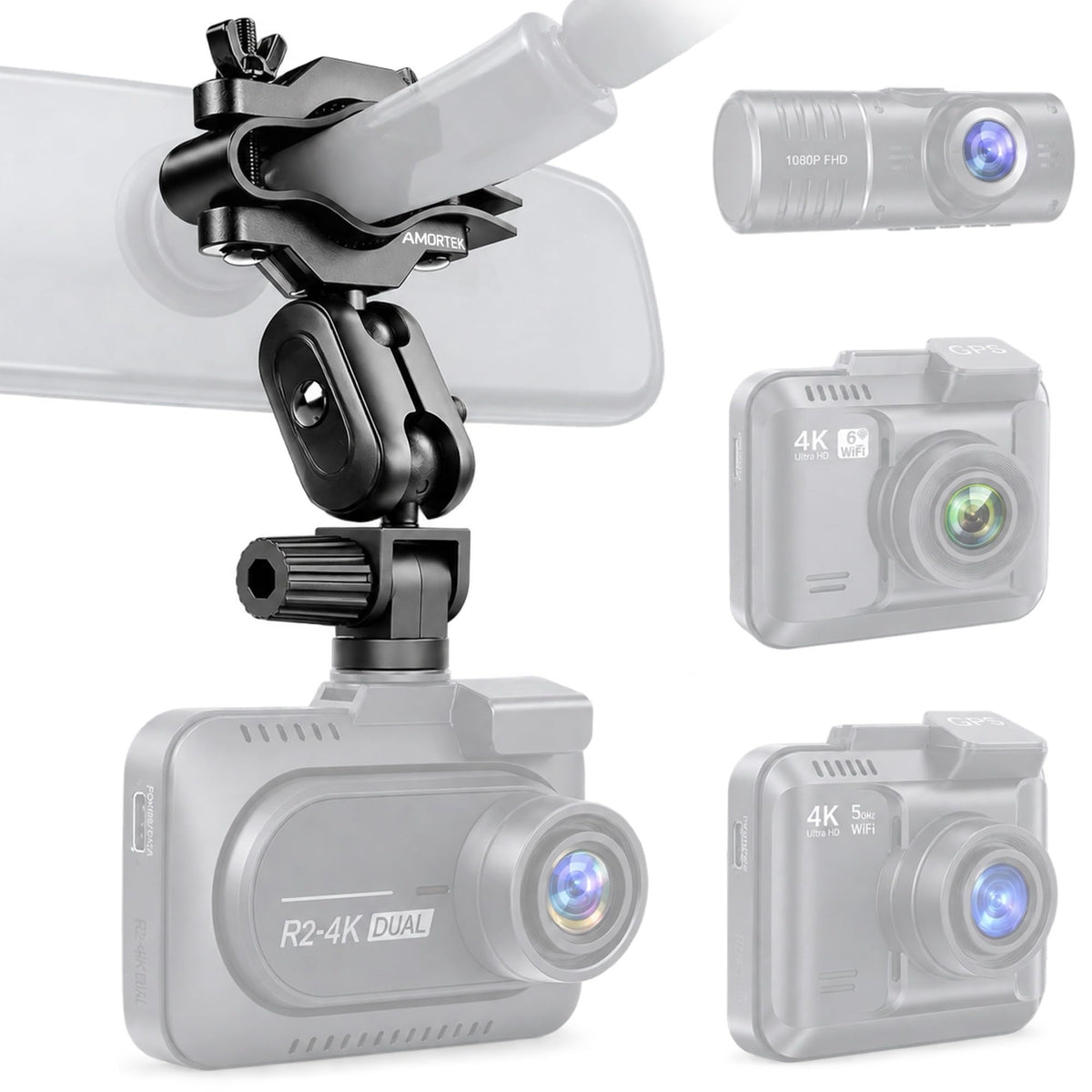 Dash Cam Mount Replacement Holder, Fits Rove r2-4k and Other - Product Imagery