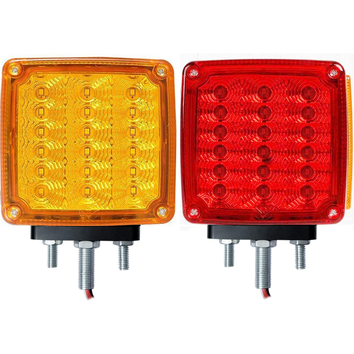 LED Pedestal Lights Amber/Red Double Face 39 LED Turn Signal - Product Imagery