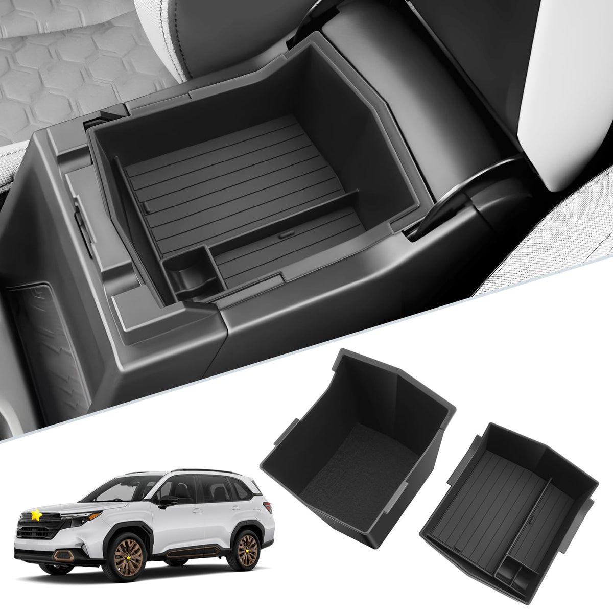 SKTU 2-Pack for 2025 Subaru Forester Center Console Organizer - Product Imagery