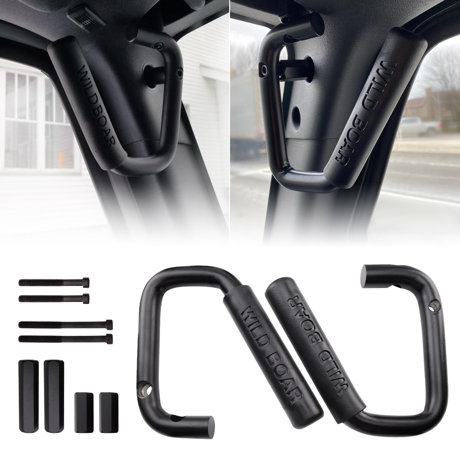 Front Grab Handle Kit Aluminum Alloy Grab Bar for 2007-2018 Jeep - Product Imagery