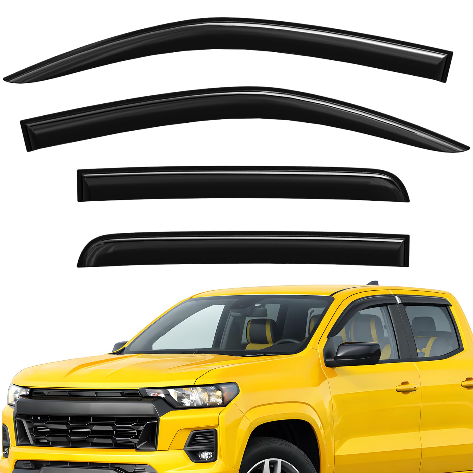 Extra Durable Window Deflectors Tape-On Window Visors Rain - Product Imagery