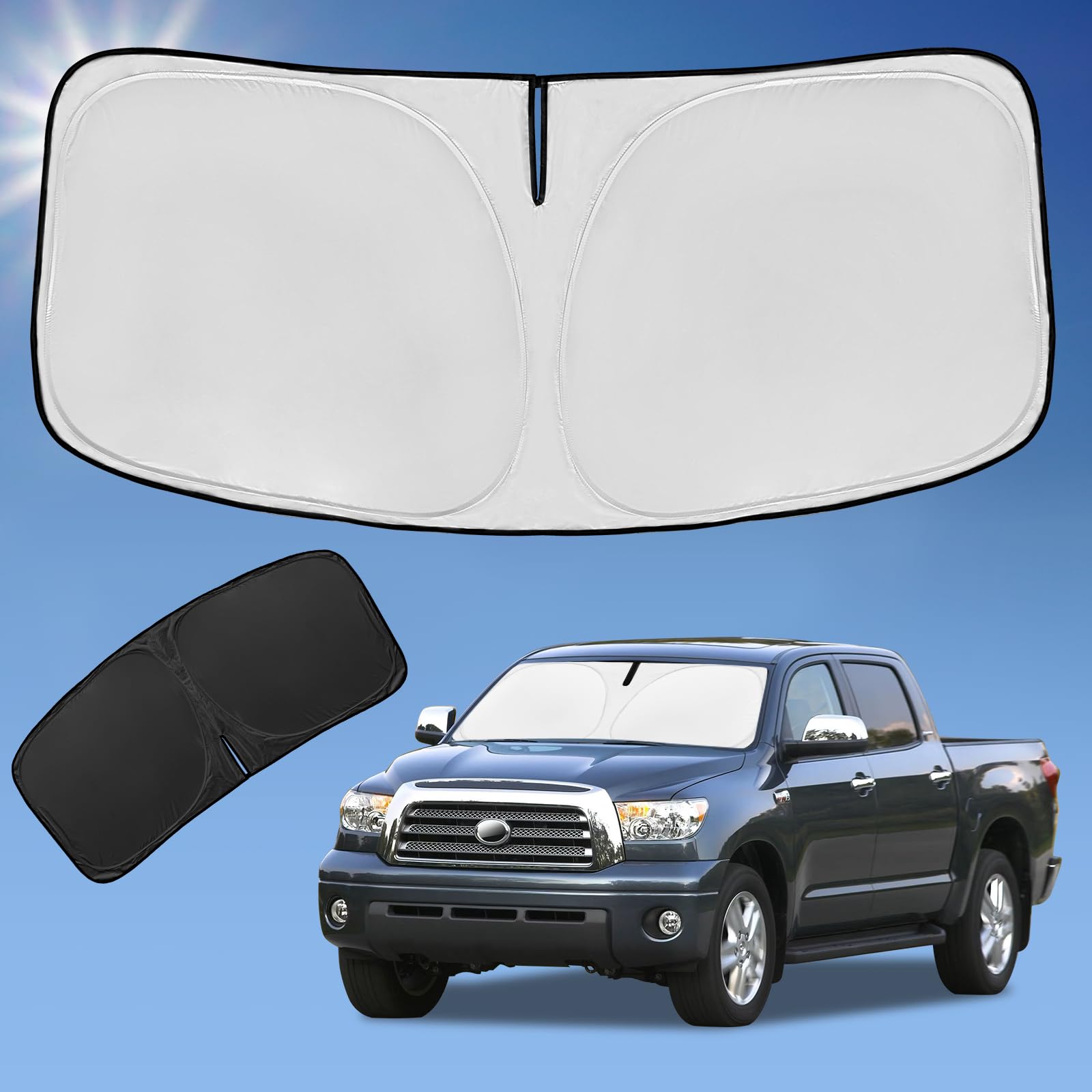 for Toyota Tundra 2007-2021 Sun Shade Windshield Sunshade Cover - Product Imagery