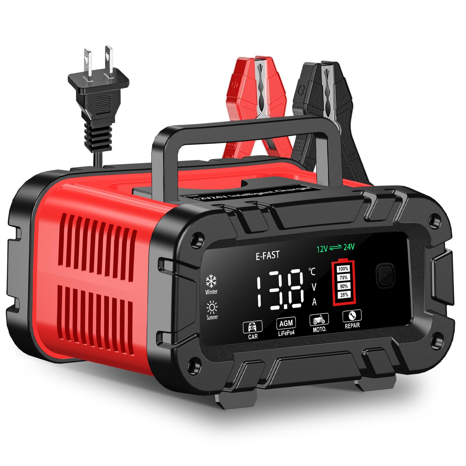 E-FAST Battery Charger 0-20A 12/24V Lifepo4 Lead Acid Automatic - Product Imagery