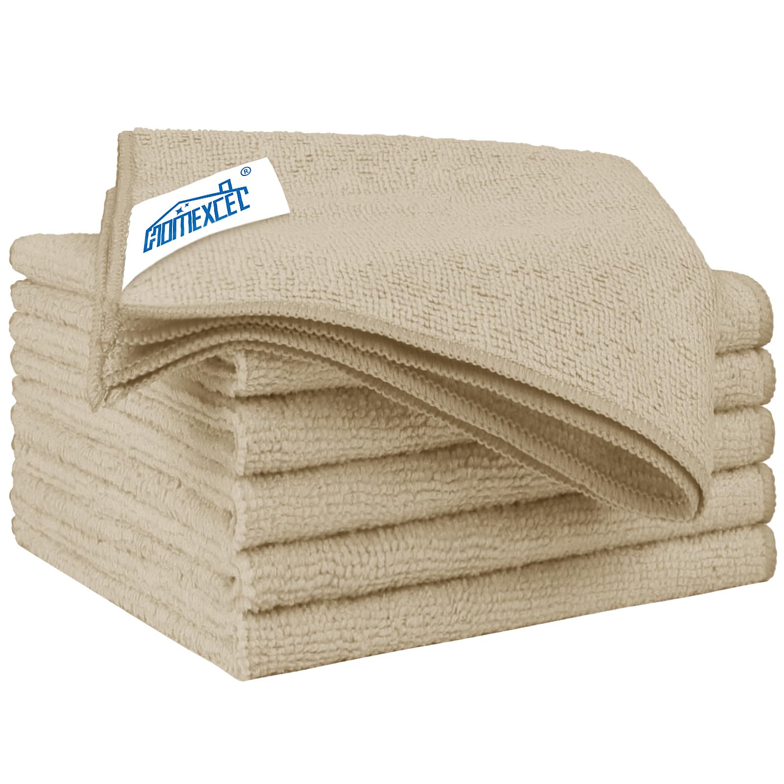 HOMEXCEL Brown Microfiber Cleaning Cloth 6 Pack 12.5 x 12.5 inch - Product Imagery