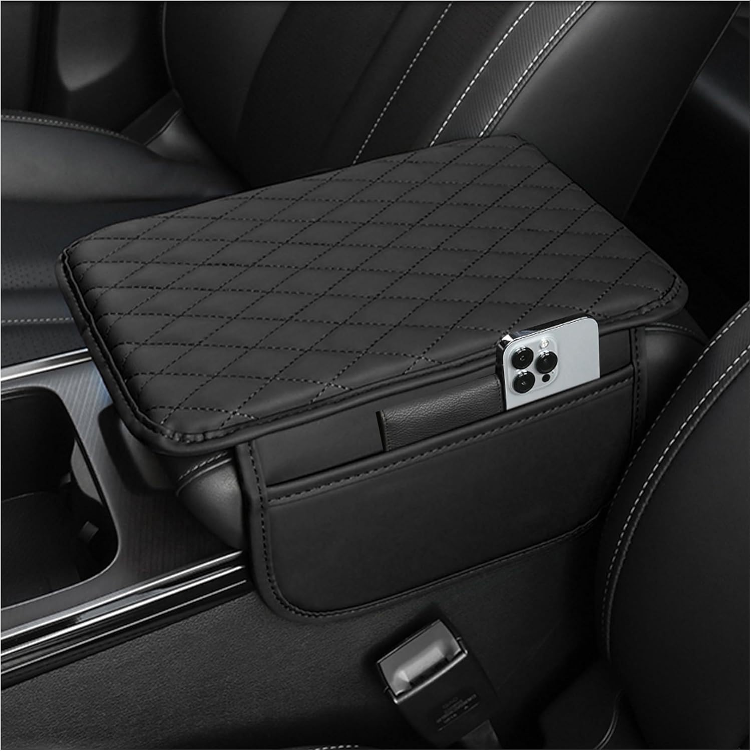 Stacool Upgraded Car Center Console Cover,Microfiber Leather Car - Product Imagery