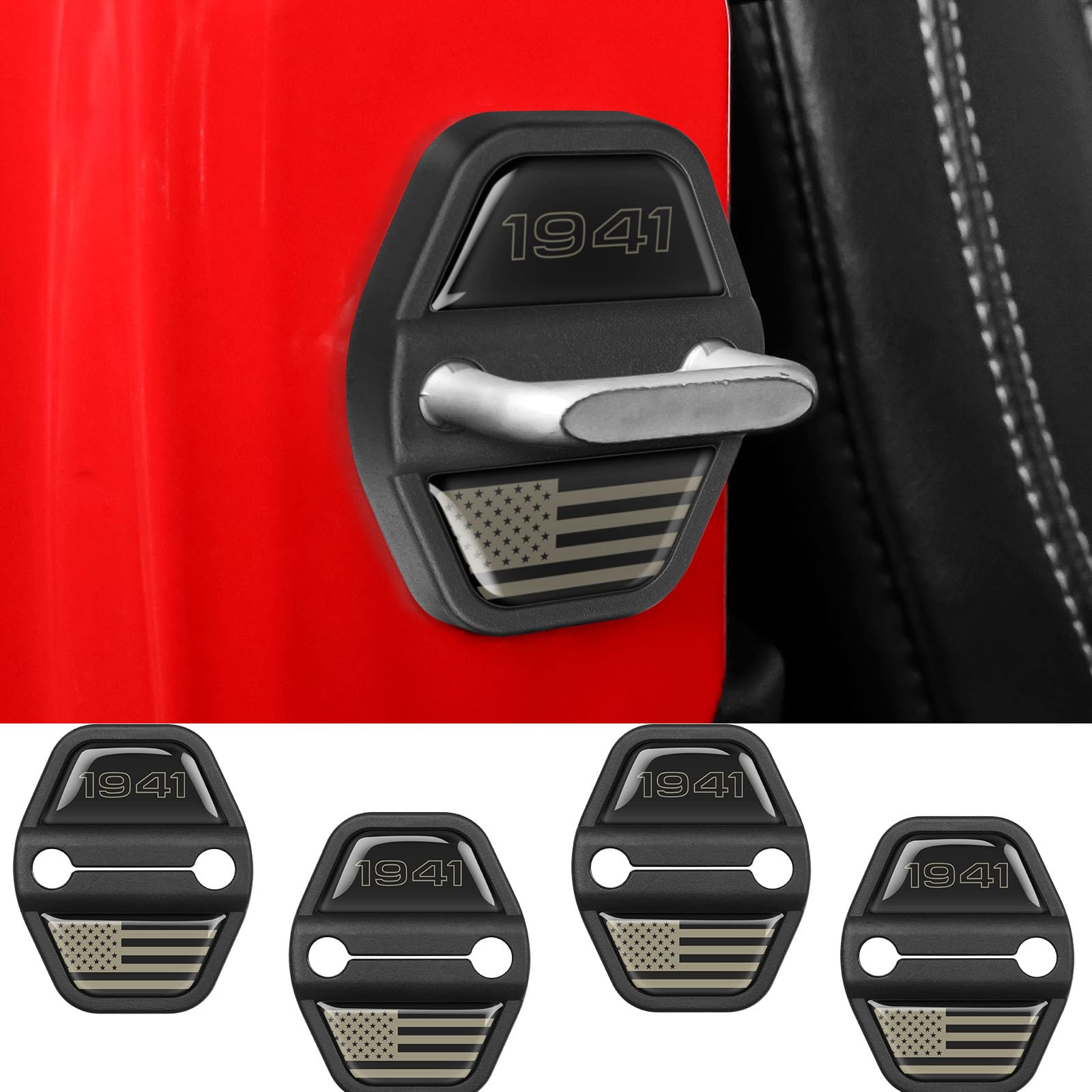 4PCS Door Lock Decoration Cover for 2018-2025 2026 Jeep Wrangler - Product Imagery