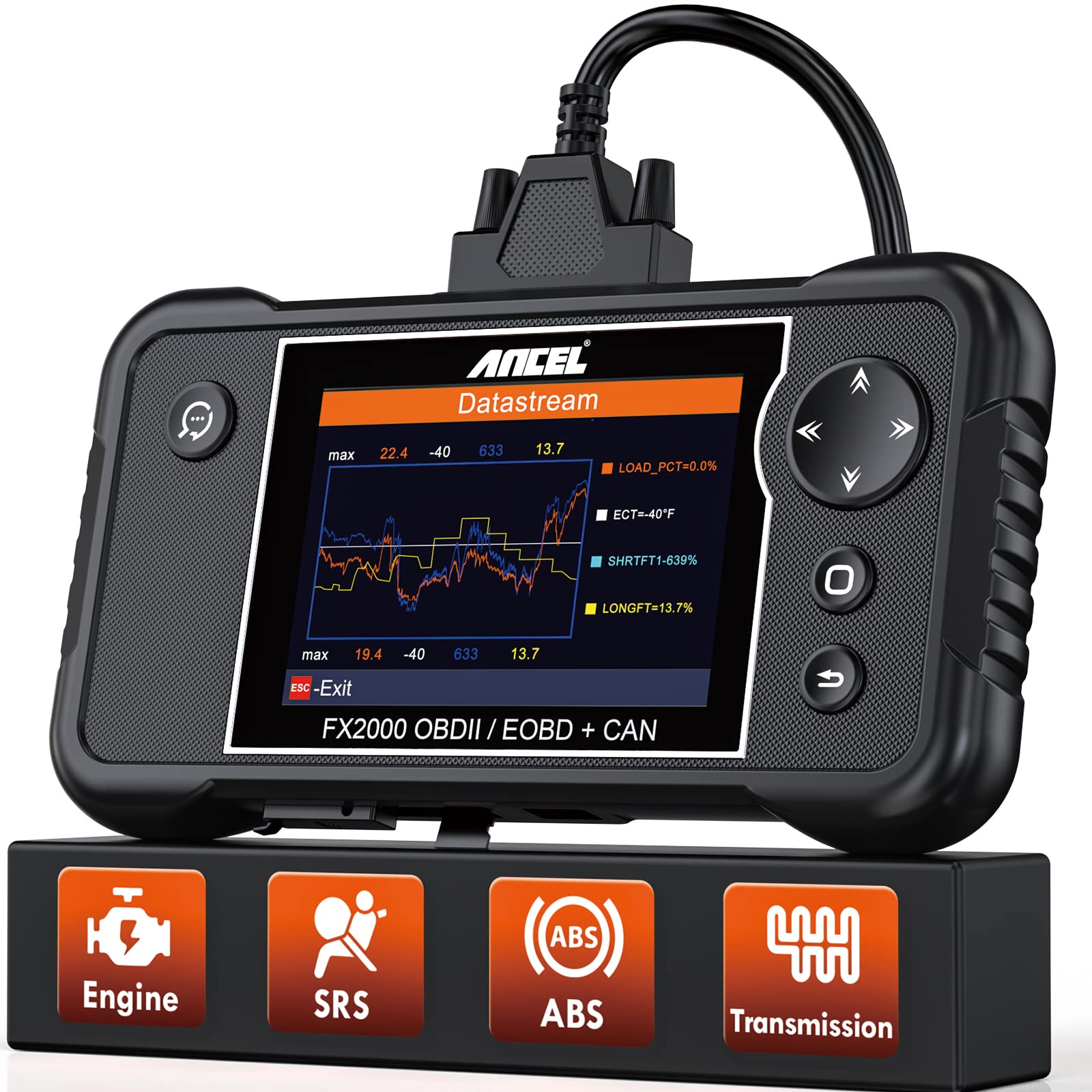 ANCEL FX2000-US OBD2 Scanner, 4-System Car Diagnostic Tool with - Product Imagery