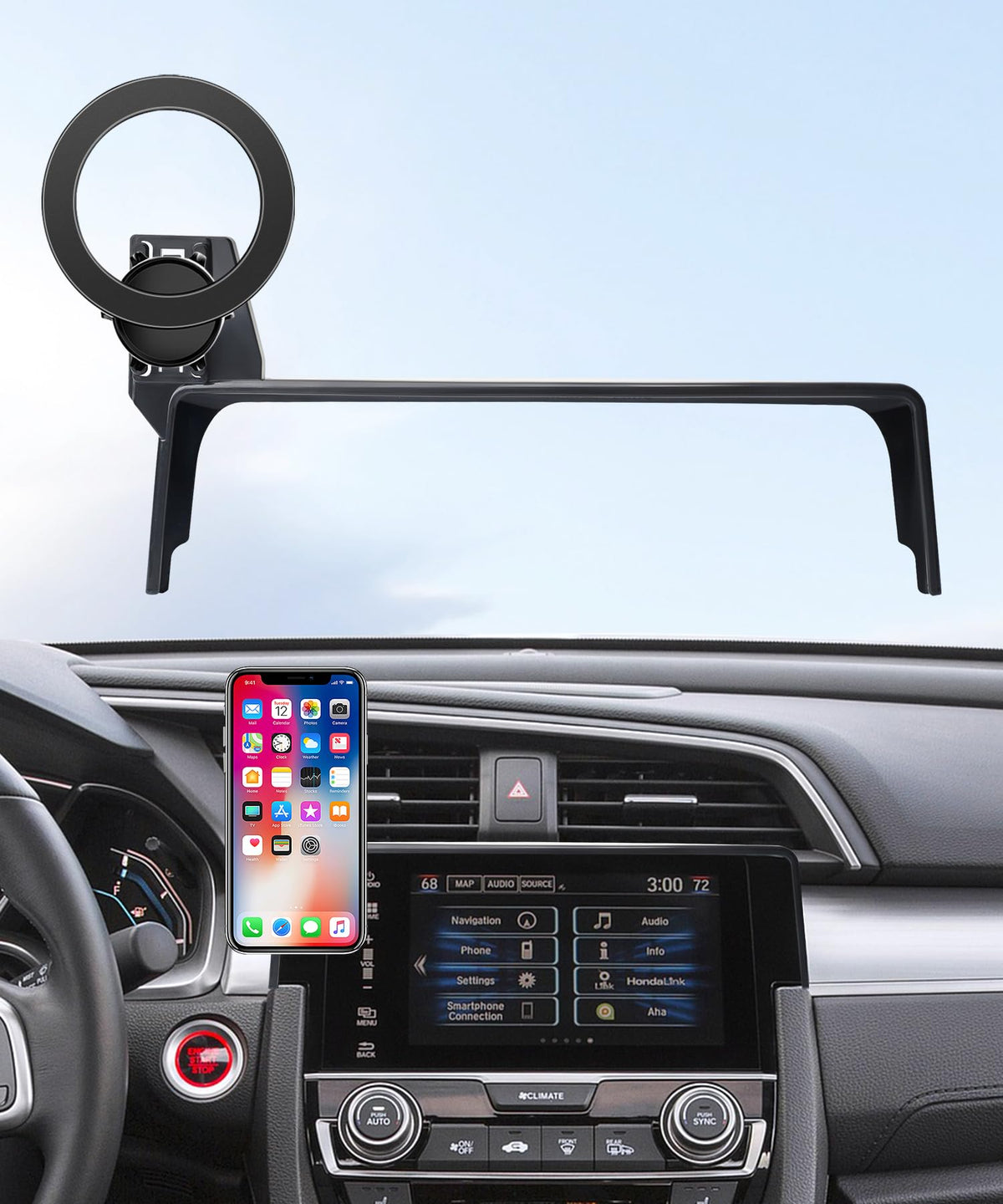 Car Phone Holder for Honda Civic 2016-2021 Accessories, 5/7-inch - Product Imagery