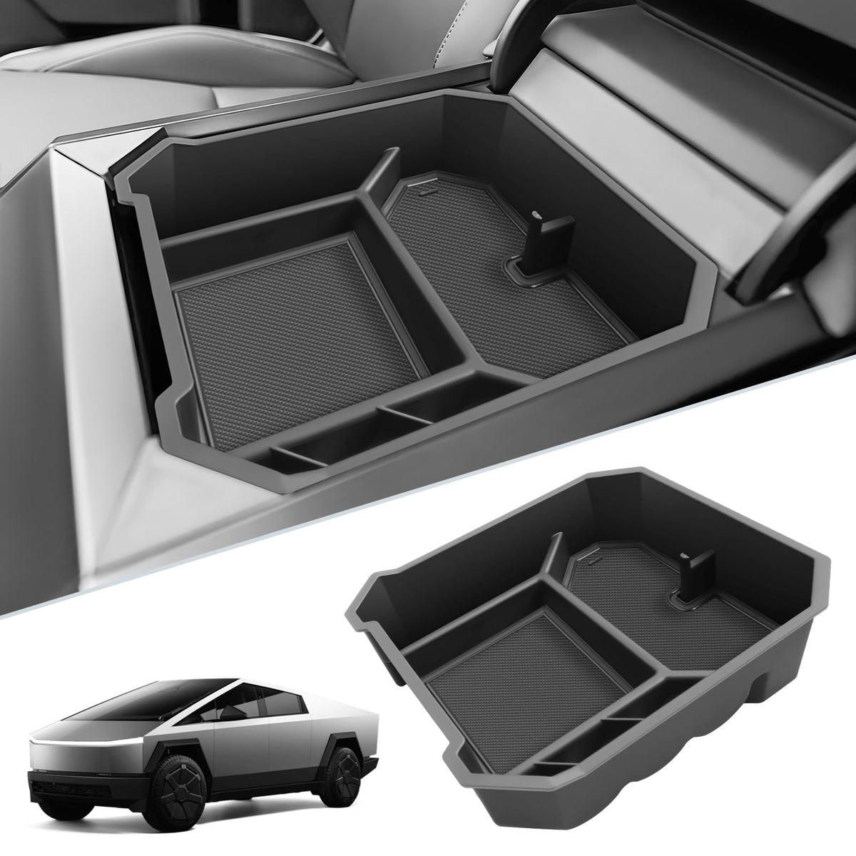 SKTU 2024 2025 2026 Tesla Cybertruck Center Console Organizer - Product Imagery