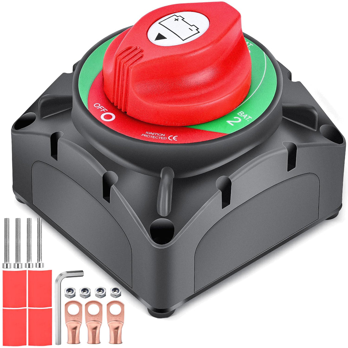 Nilight 600A 1-2-Both-Off Battery Switch 12-48V Power Cut Master - Product Imagery