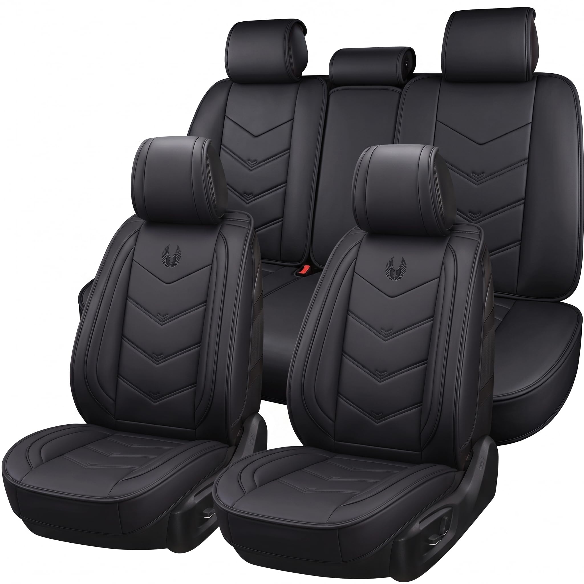 Seat Covers Full Set, Black Seat Covers for Cars 5 Seats, Car - Product Imagery