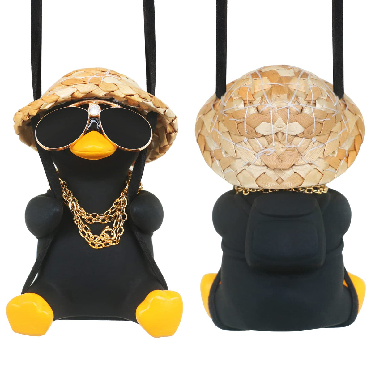 Cool Car Accessories for Men Funny Black Duck Truck Rear View - Product Imagery