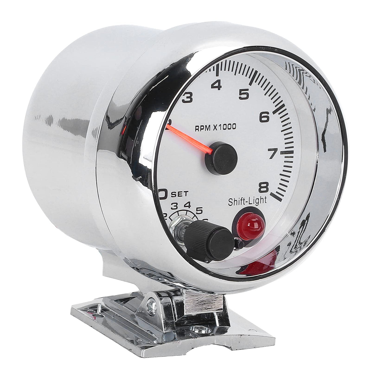 Tachometer, Chrome Bracket Car Tachometer Functional with Users - Product Imagery