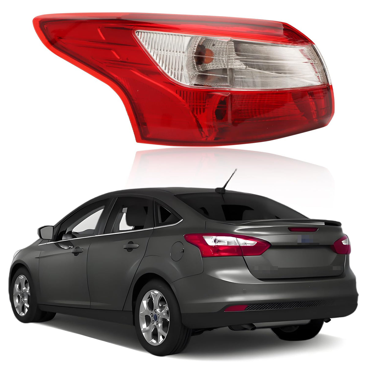 Tail Lights Assembly Compatible with Fo-rd Focus S SE SEL - Product Imagery