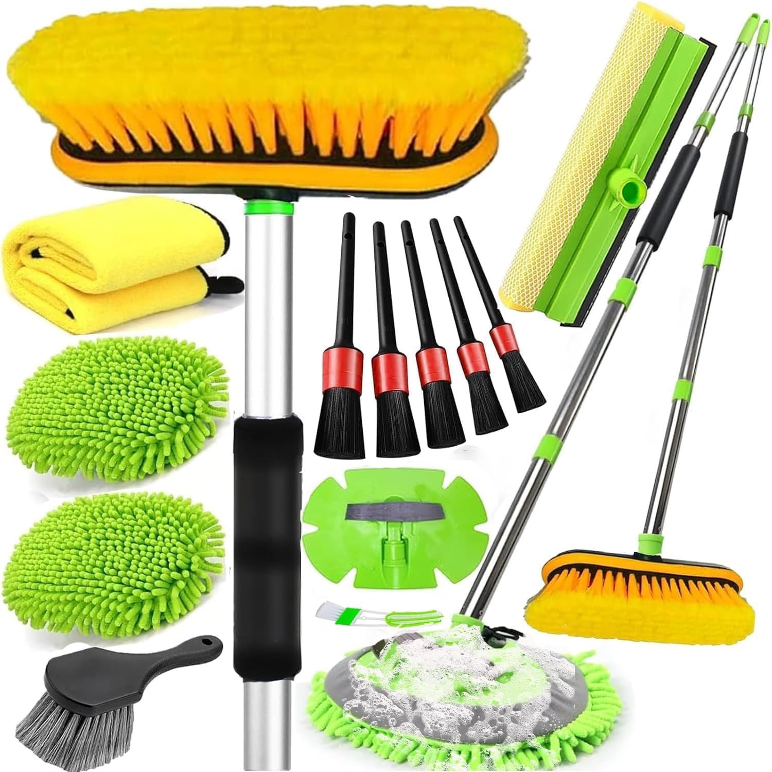 62'' Car Wash Brush with Long Handle, Car Wash Kit with Tire - Product Imagery