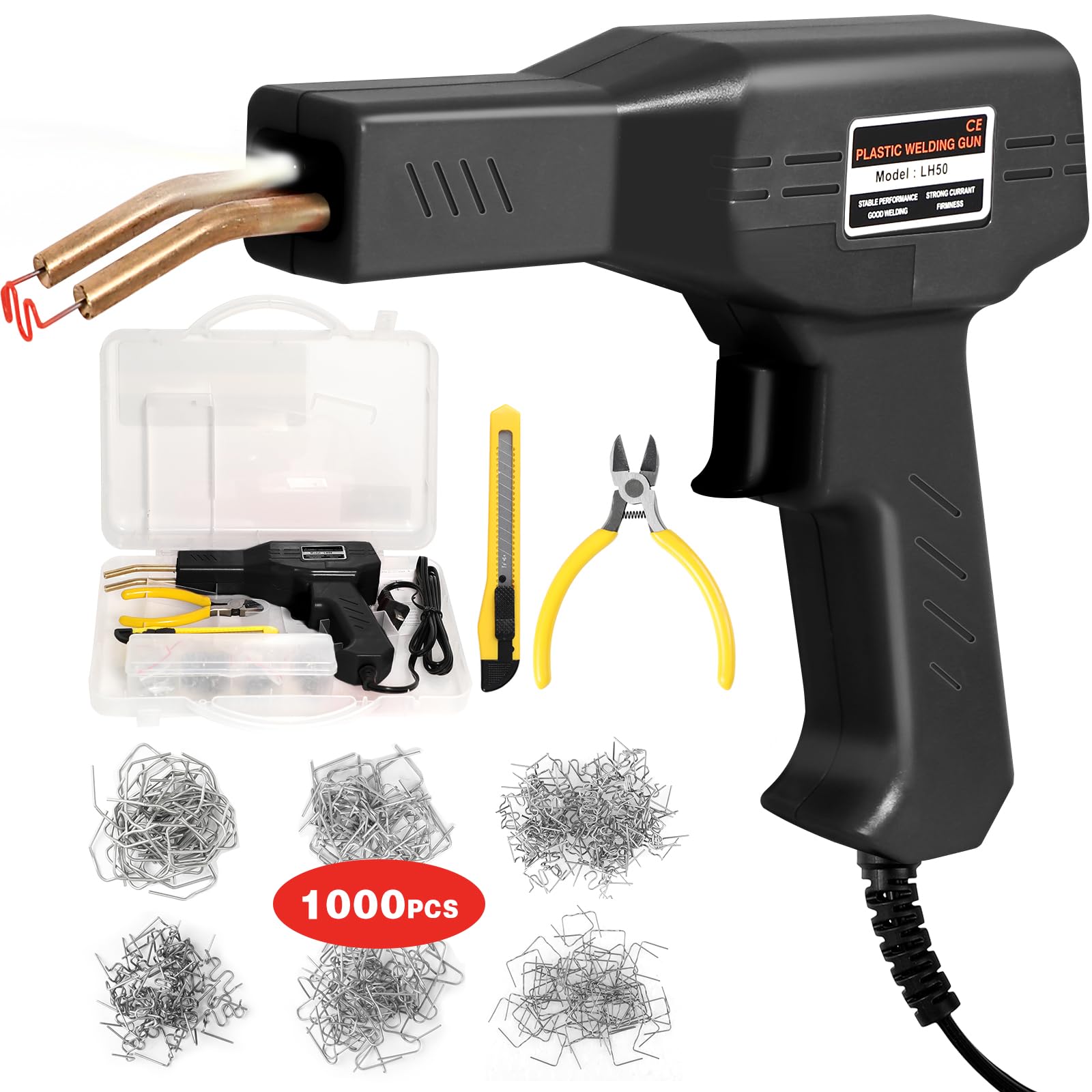 ATOLS Upgraded Plastic Welder, 1000PCS Staples, Pure Copper - Product Imagery