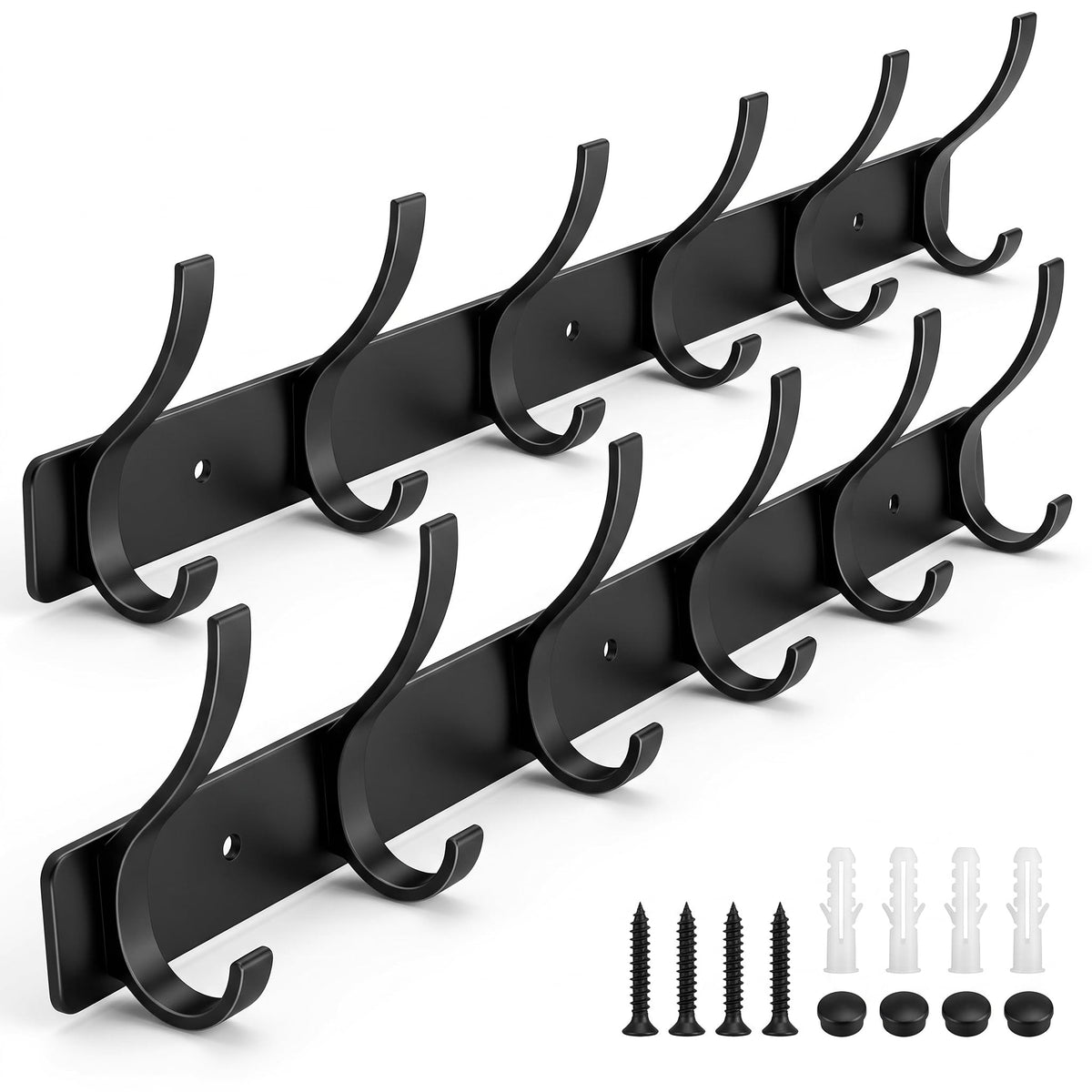 Coat Rack Wall Mounted,6 Coat Hooks for Hanging Coats,Metal - Product Imagery