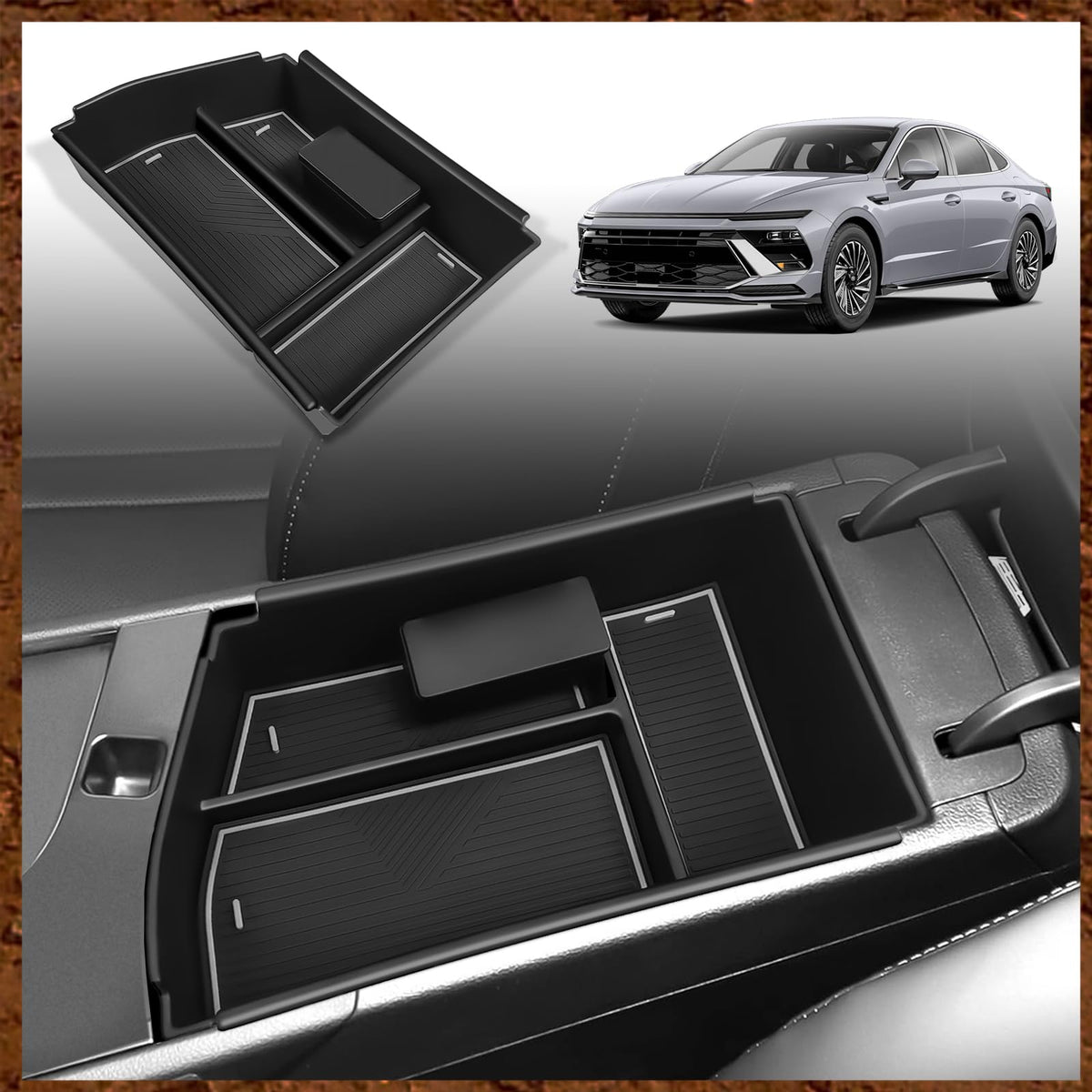 Muslogy Center Console Organizer for 2024 2025 2026 Hyundai - Product Imagery
